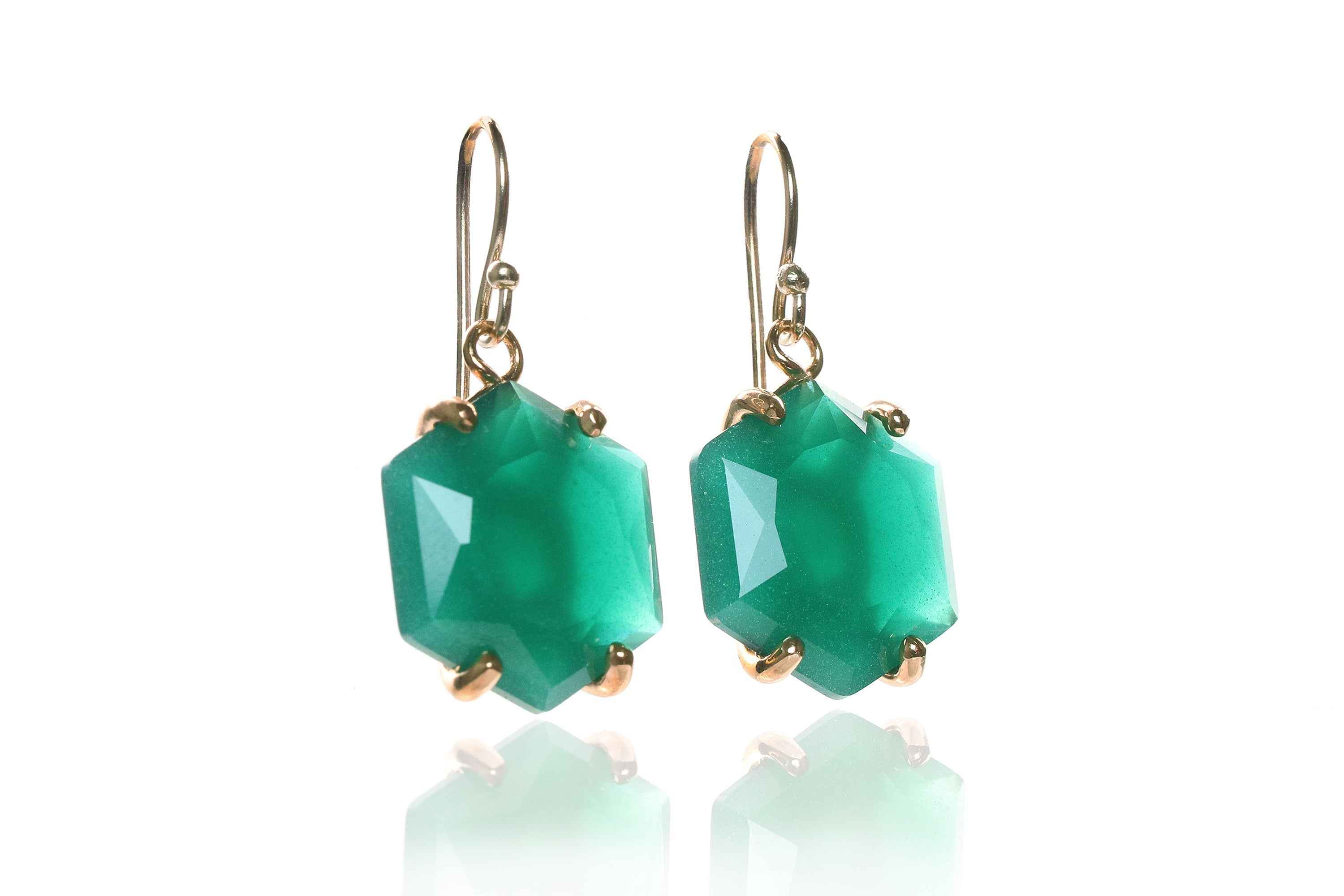 Contemporary Onyx Gold Earrings in Dangle Earrings Anemone Jewelry