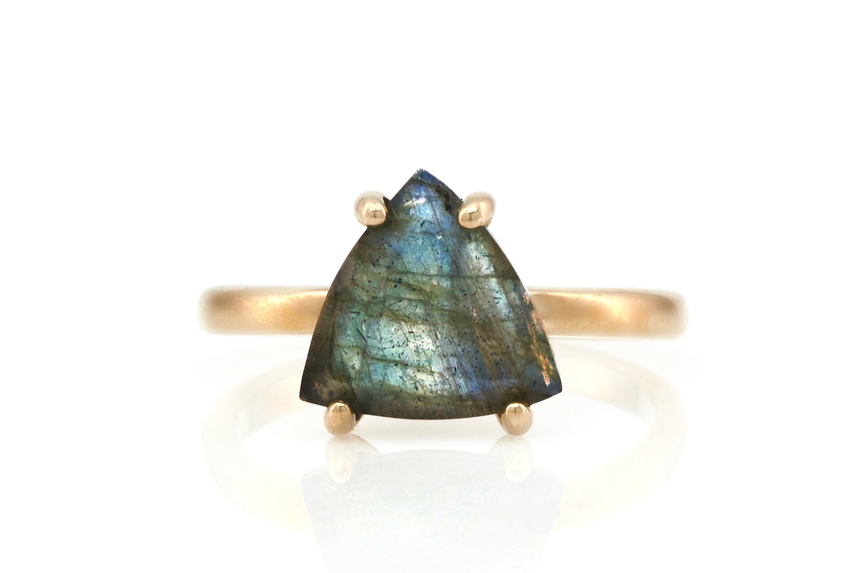 Labradorite Ring in 14k Rose Gold Rings Anemone Unique