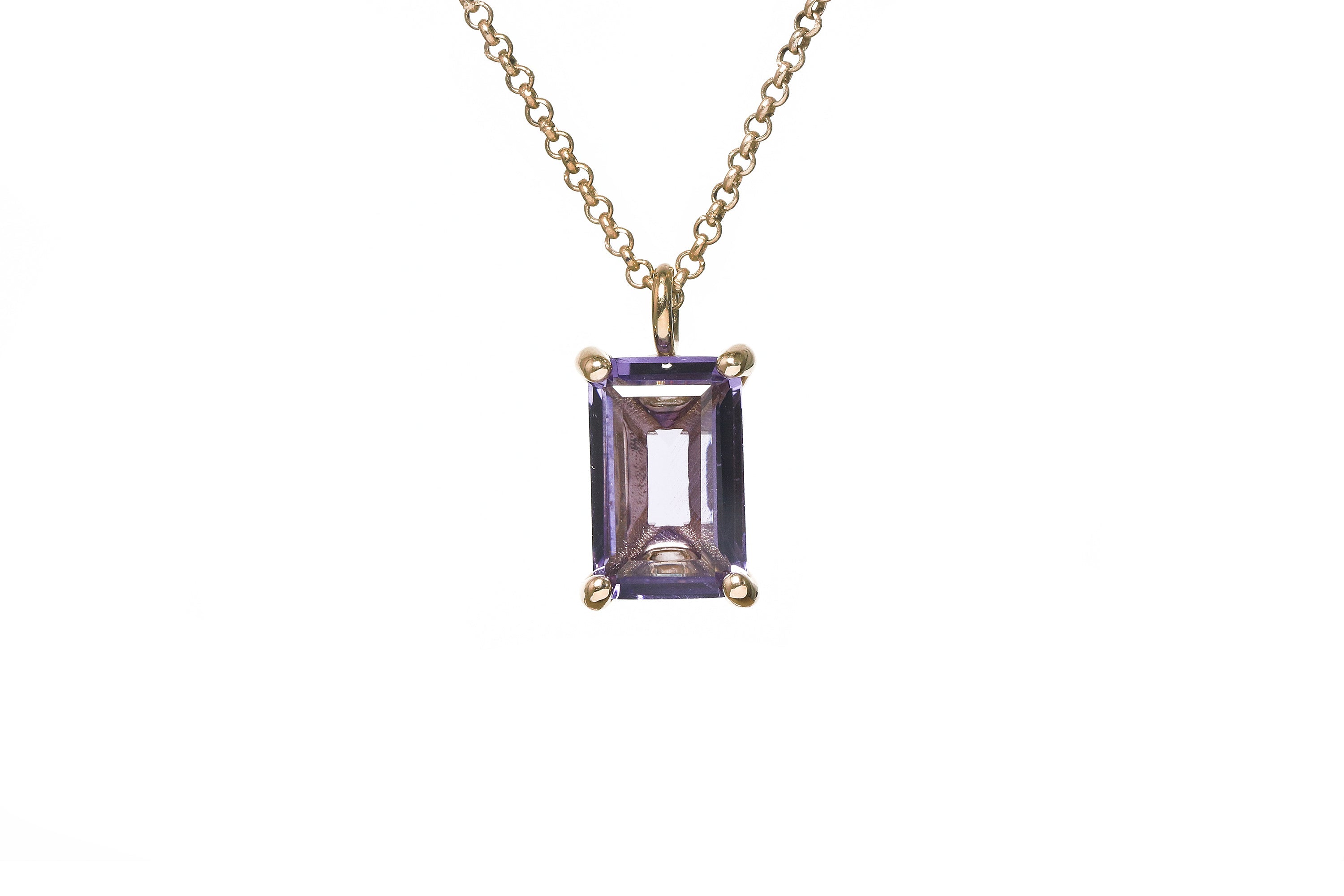 Amethyst Necklace in Gold necklaces Anemone Unique