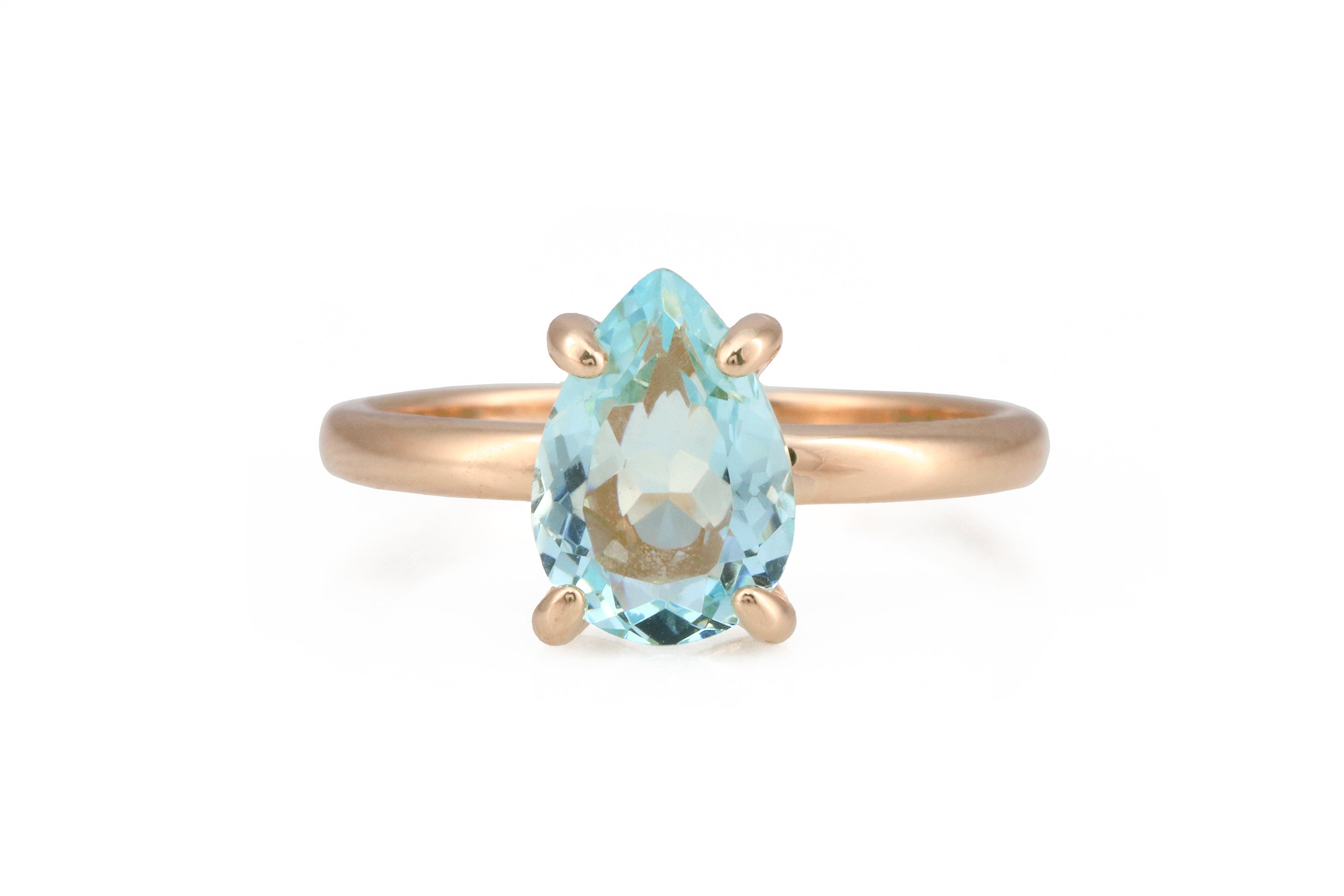 Glamorous Blue Topaz Ring in Rose Gold Rings Anemone Unique