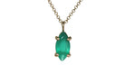 Delicate Pendant Marquise Green Onyx Necklace in Gold necklaces Anemone Unique