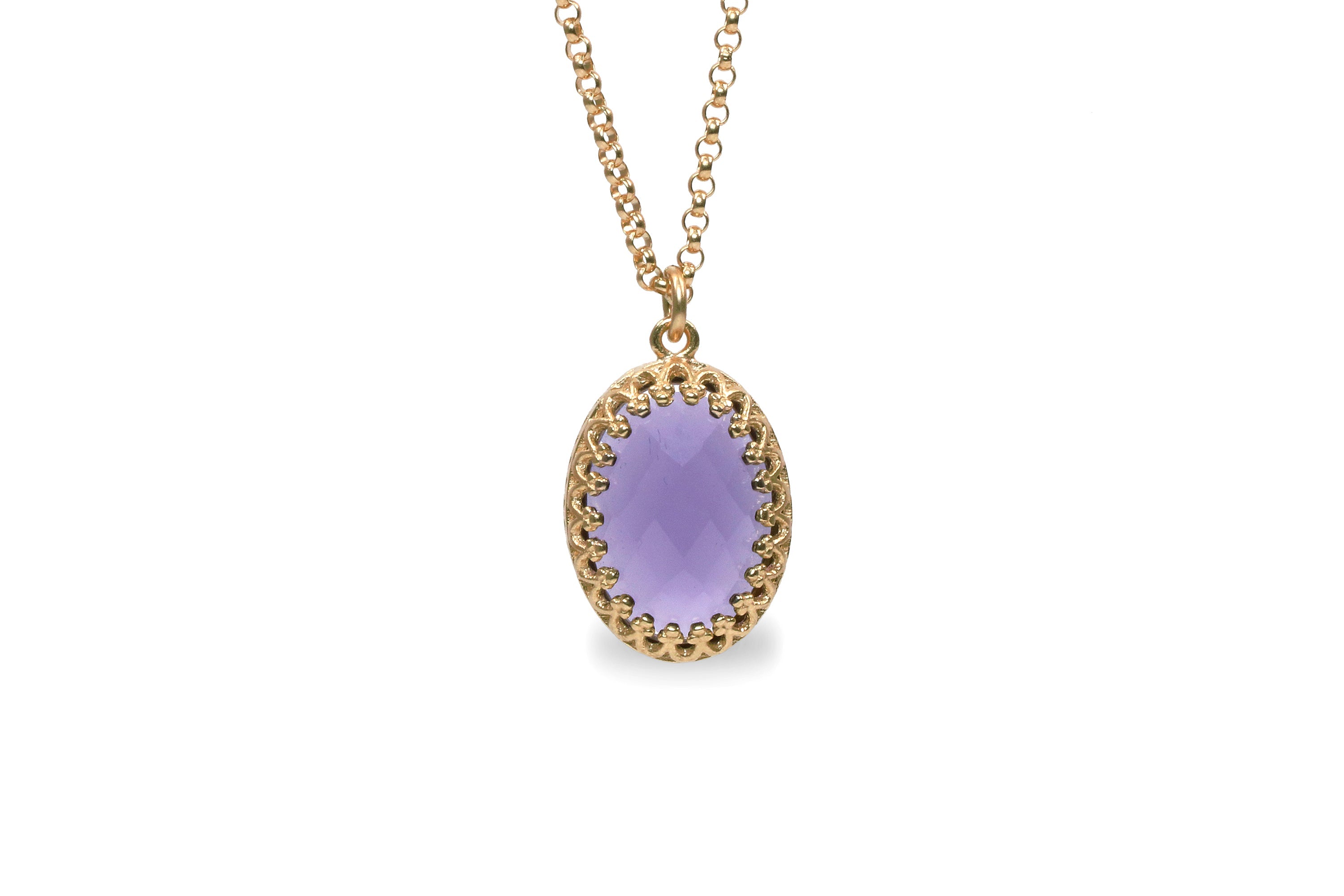Dainty Amethyst Necklace in 14k Gold necklaces Anemone Jewelry
