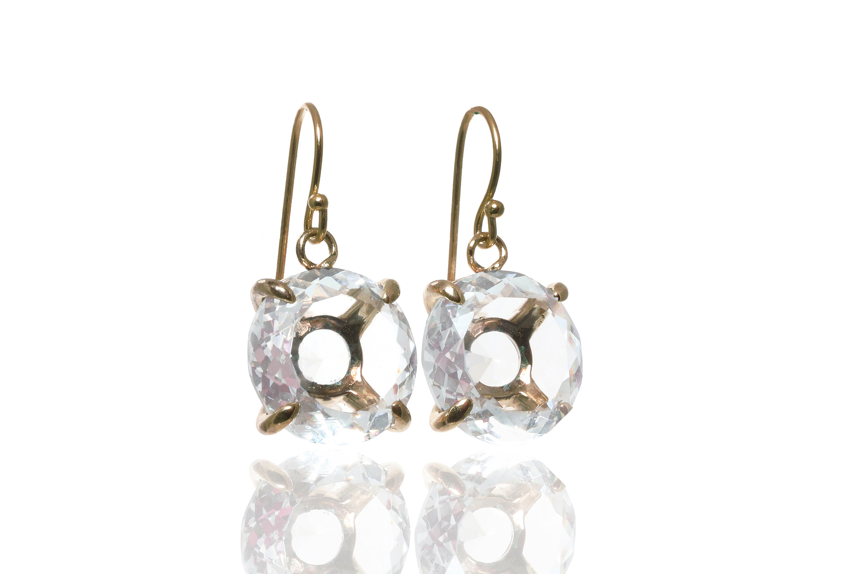 Simple Quartz Crystal Gold Filled Earrings Earrings Anemone Jewelry