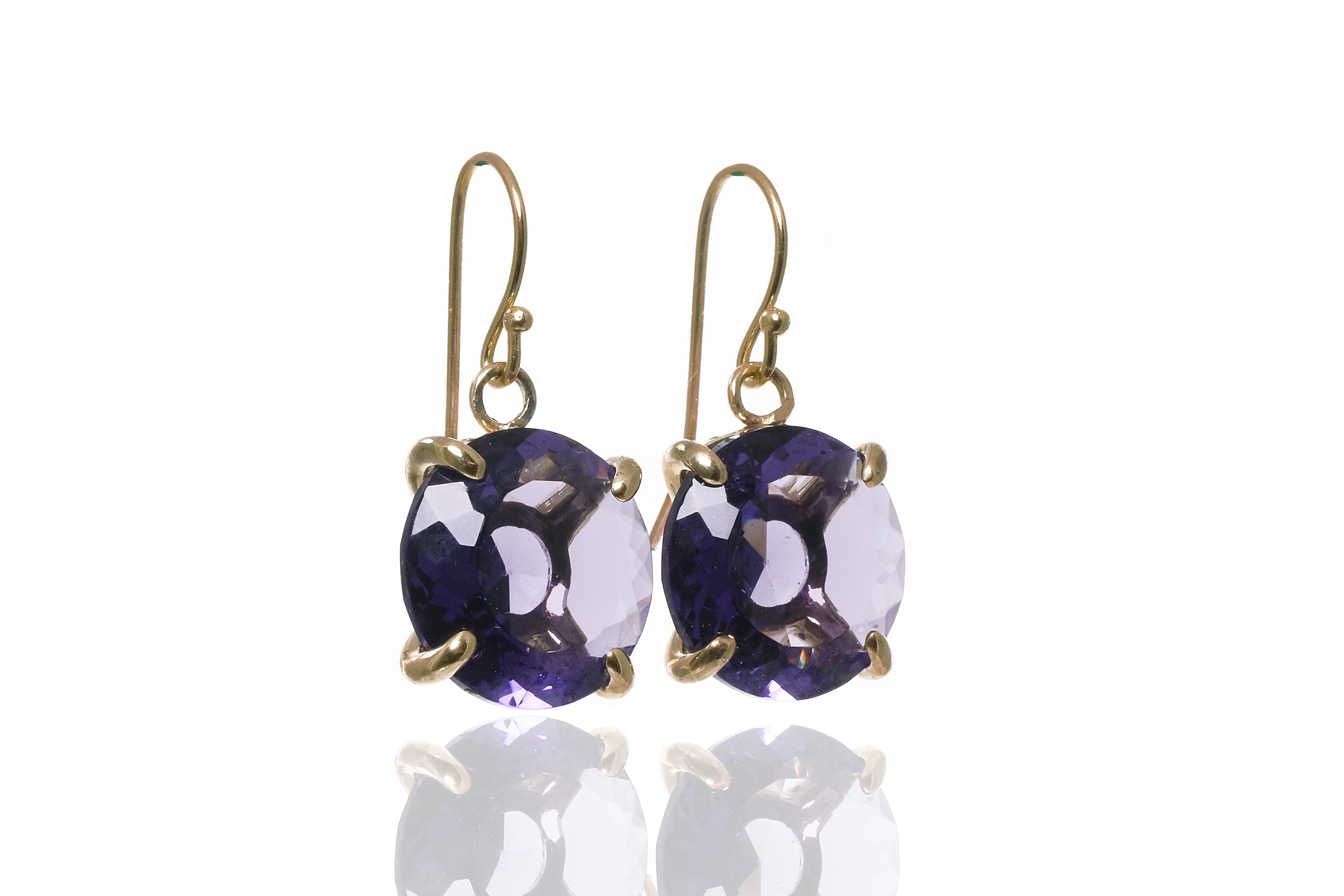 Vibrant Amethyst Gold Filled Earrings Earrings Anemone Jewelry