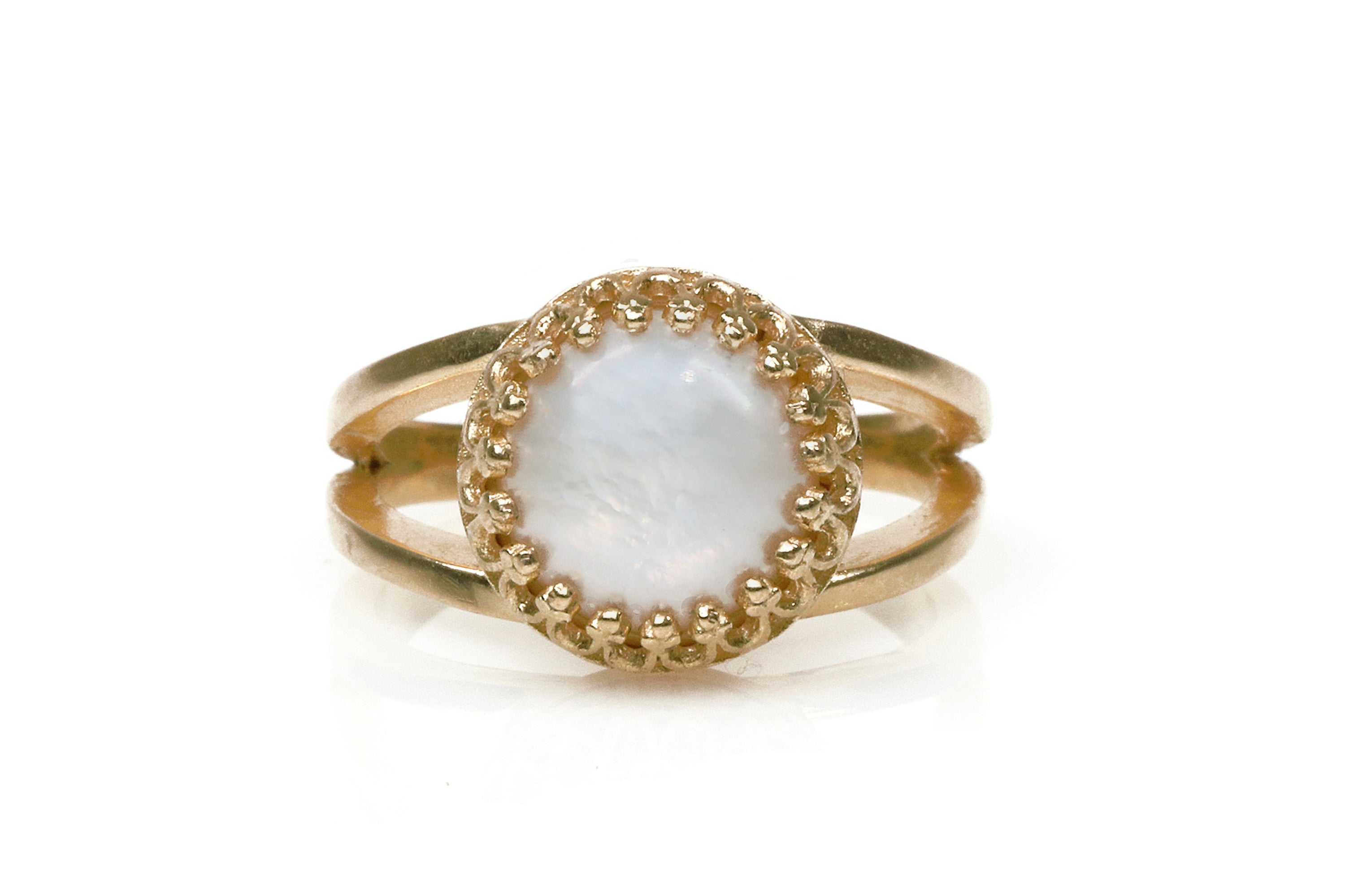 Pearl Ring in 14k Rose Gold Rings Anemone Jewelry