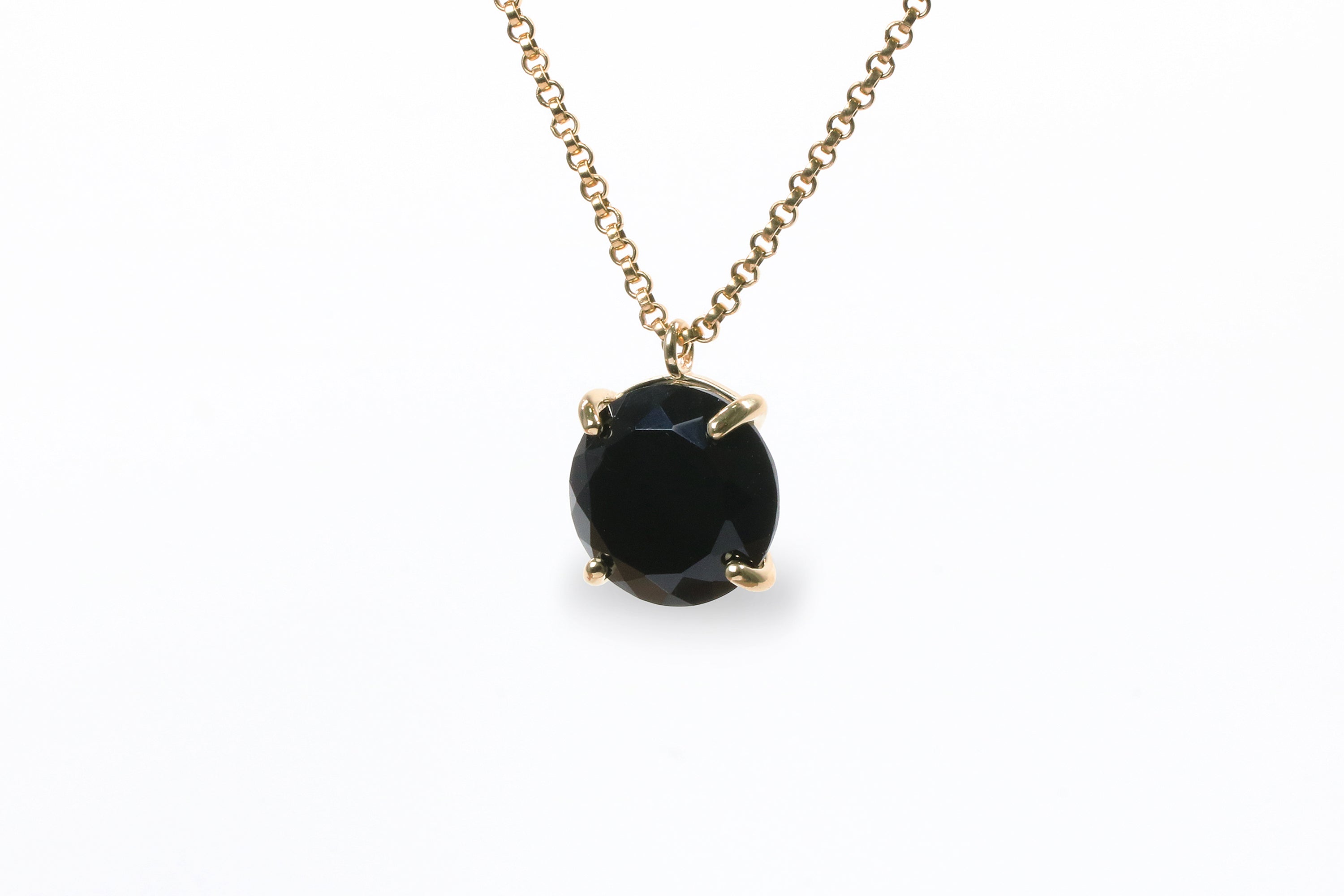 Black Onyx Necklace in 14k Gold necklaces Anemone Jewelry