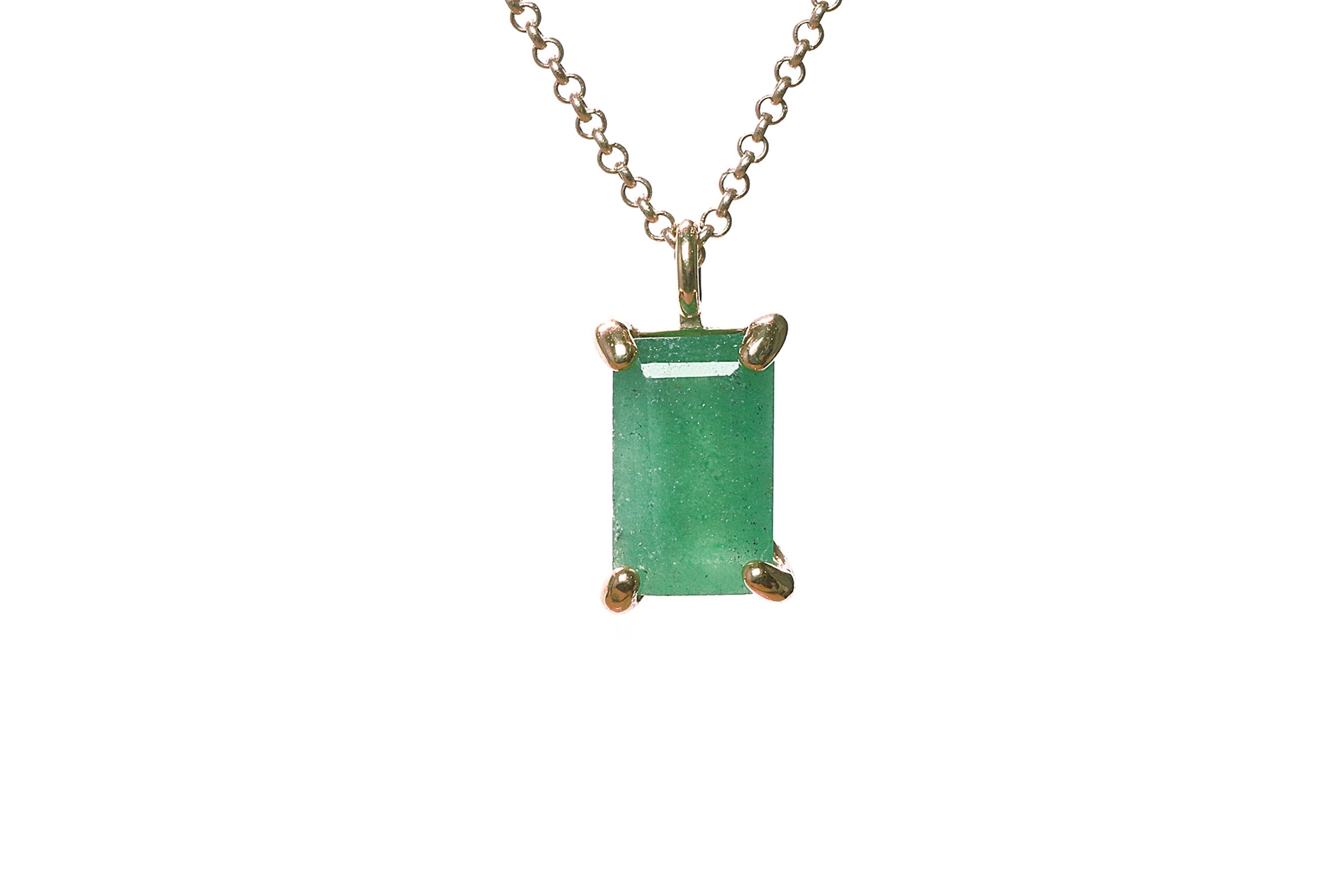 Green Aventurine Pendant Gold Necklace necklaces Anemone Unique