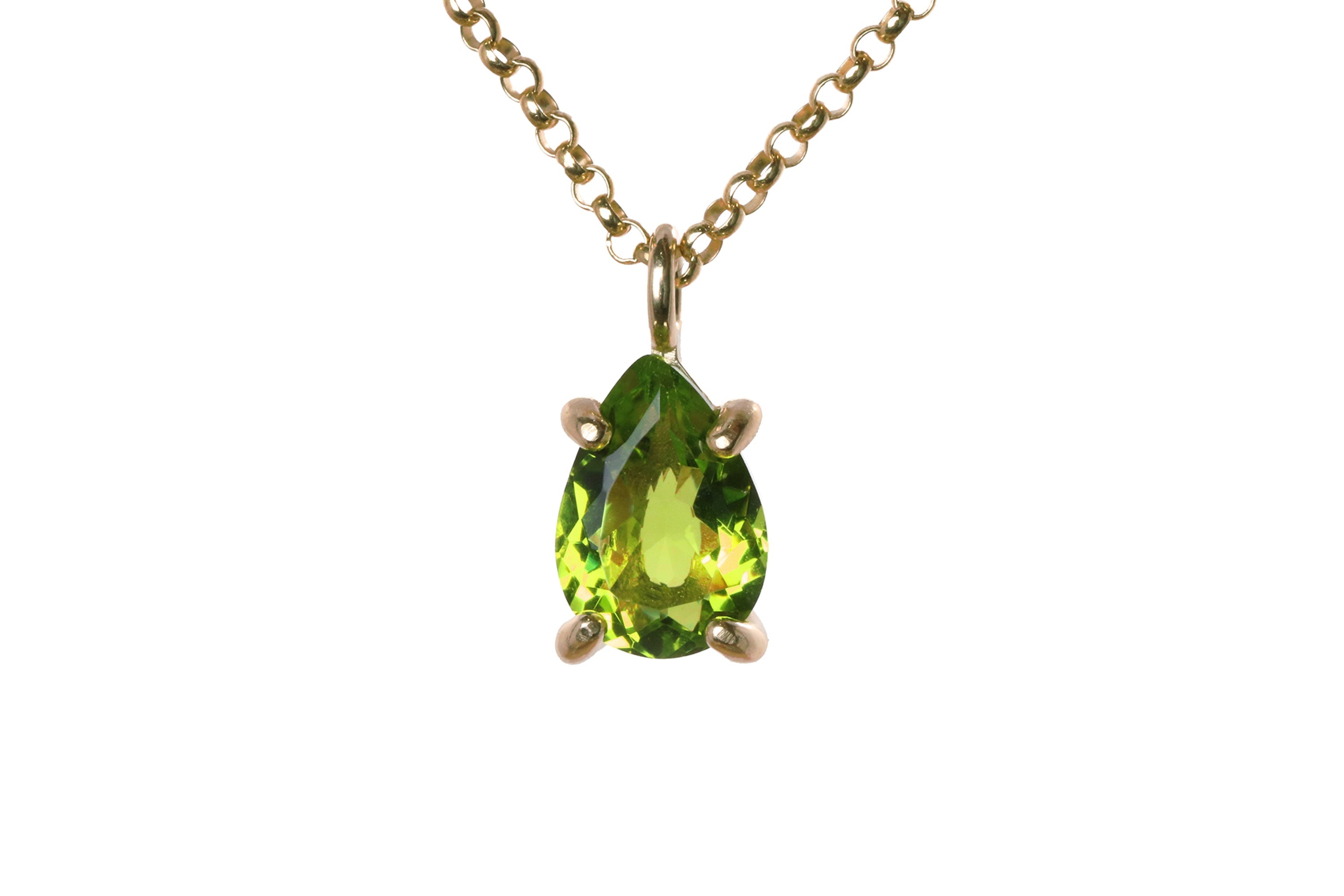 Sparkling Peridot Pendant Gold Necklace necklaces Anemone Unique