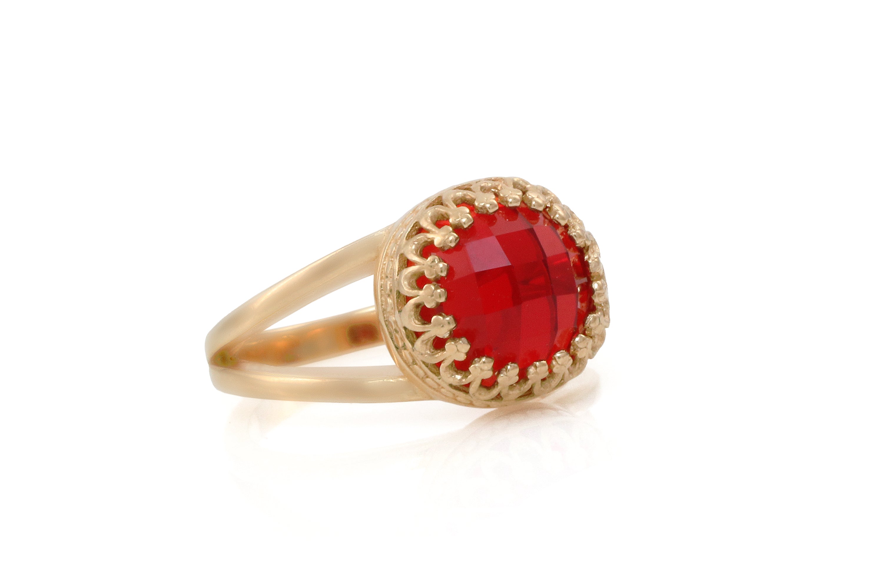 Round Delicate Ruby Rose Gold Ring Rings Anemone Jewelry