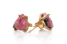 Pinkish Rhodonite Stud Gold Earrings Earrings Anemone Unique