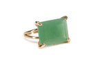 Rose Gold Green Aventurine Ring Rings Anemone Jewelry