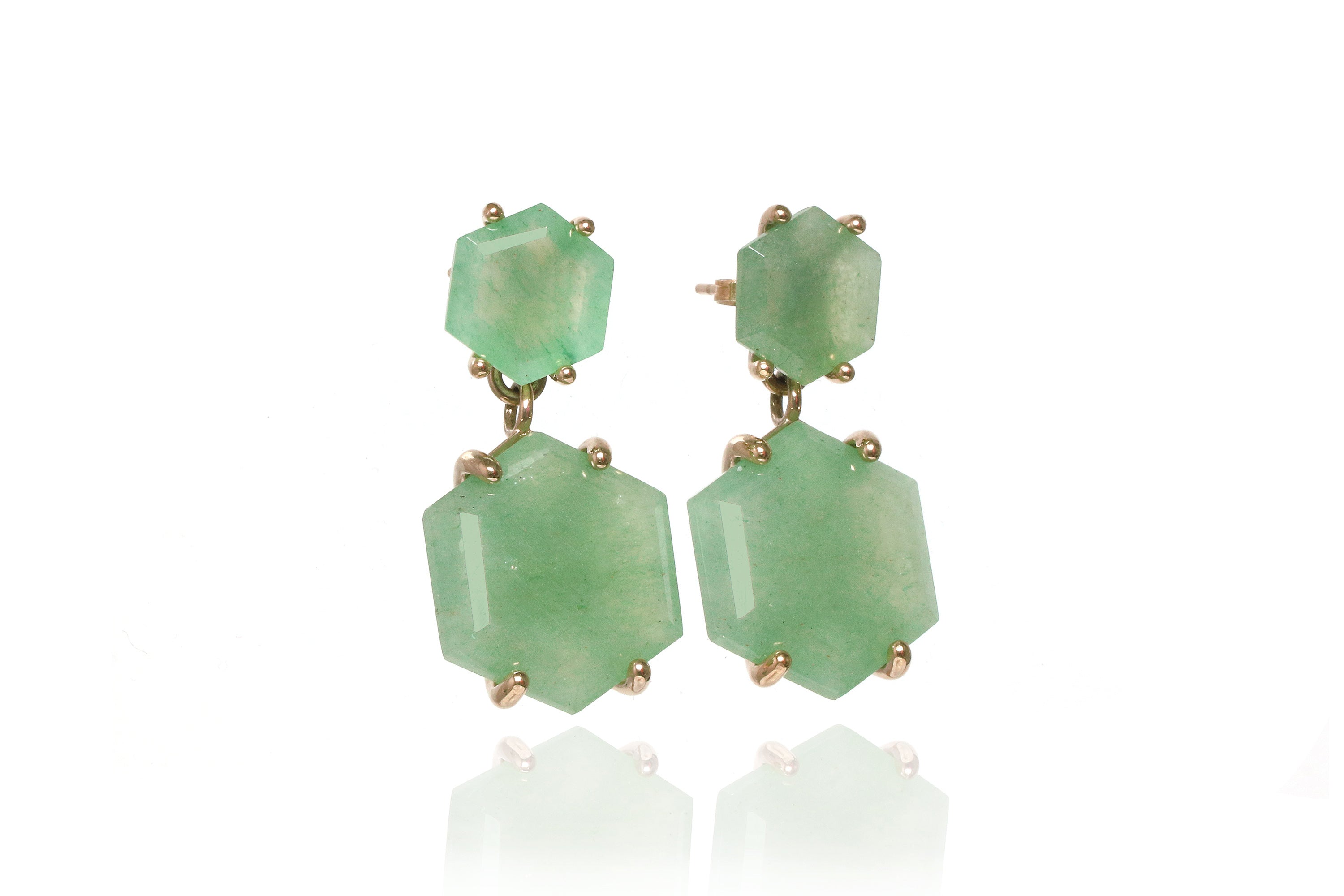 Gold Filled Aventurine Gemstone Earrings Earrings Anemone Jewelry