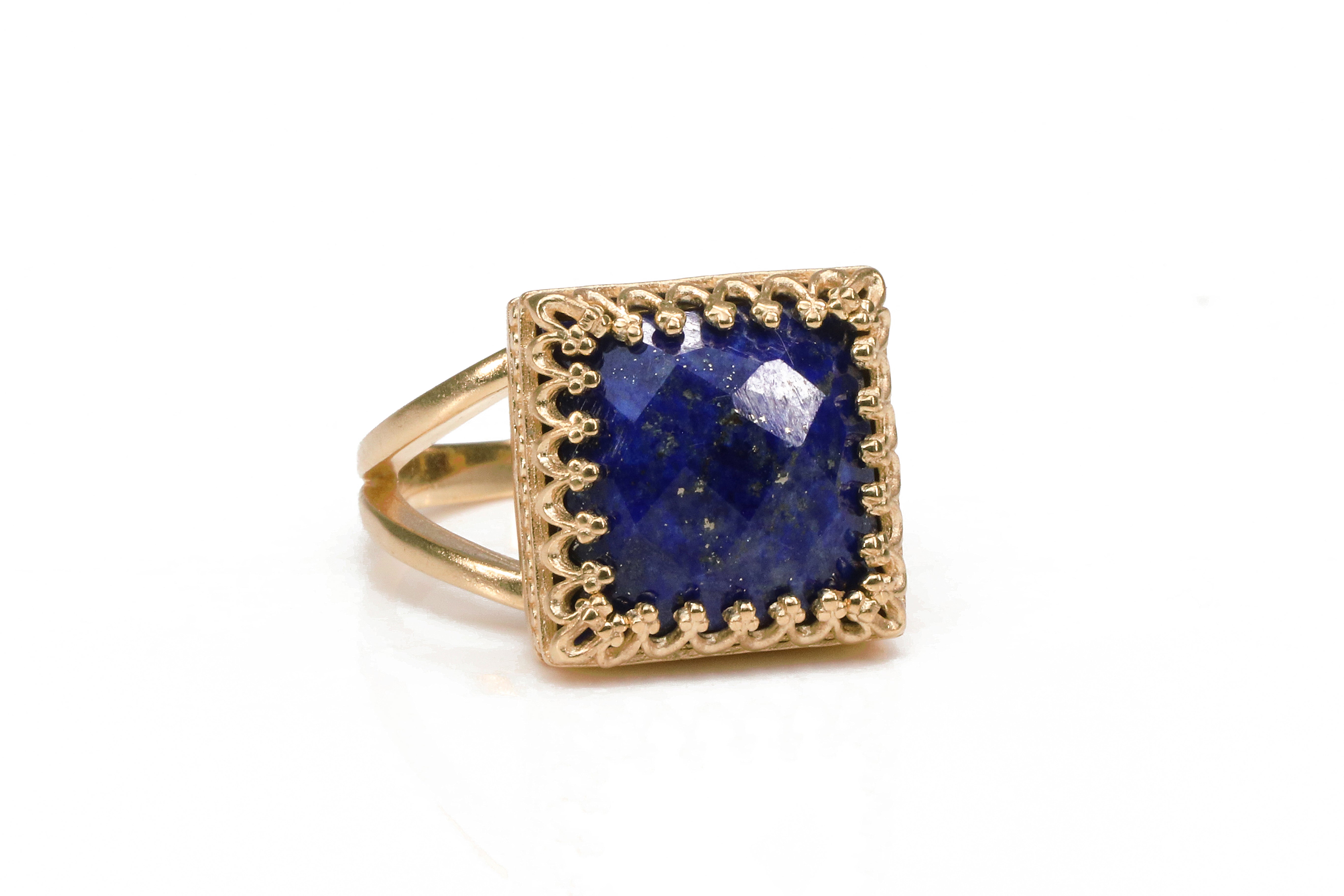 14K Rose Gold Lapis Lazuli Ring Rings Anemone Jewelry