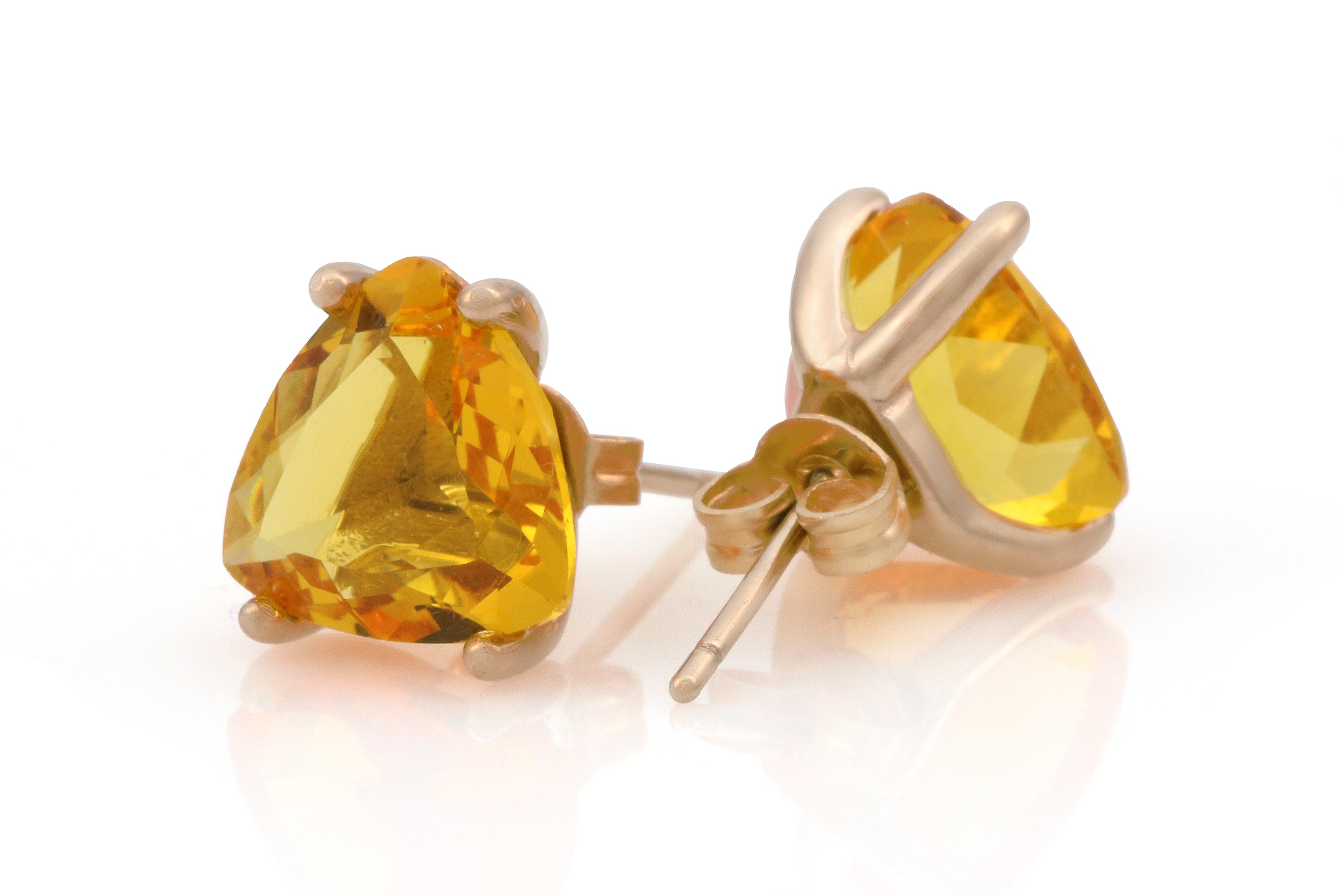 Lustrous Yellow Citrine Earrings in Gold Earrings Anemone Unique