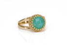 Glamorous Round Amazonite Ring in14K Rose Gold Rings Anemone Jewelry