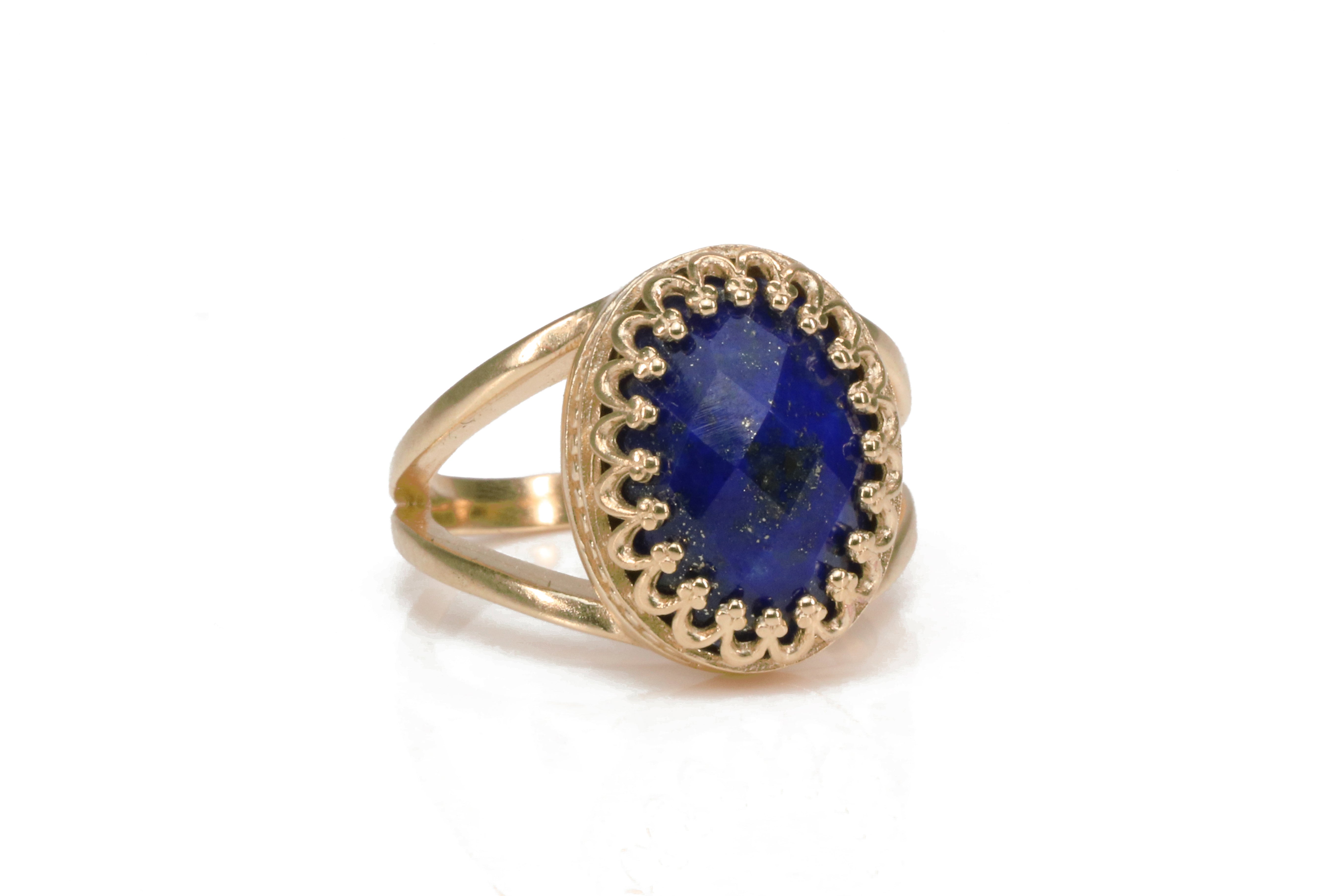 Charming Lapis Lazuli in 925 Sterling Silver Rings Anemone Jewelry