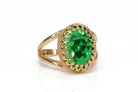Vintage Inspired Large Oval Emerald Gold Ring Rings Anemone Jewelry
