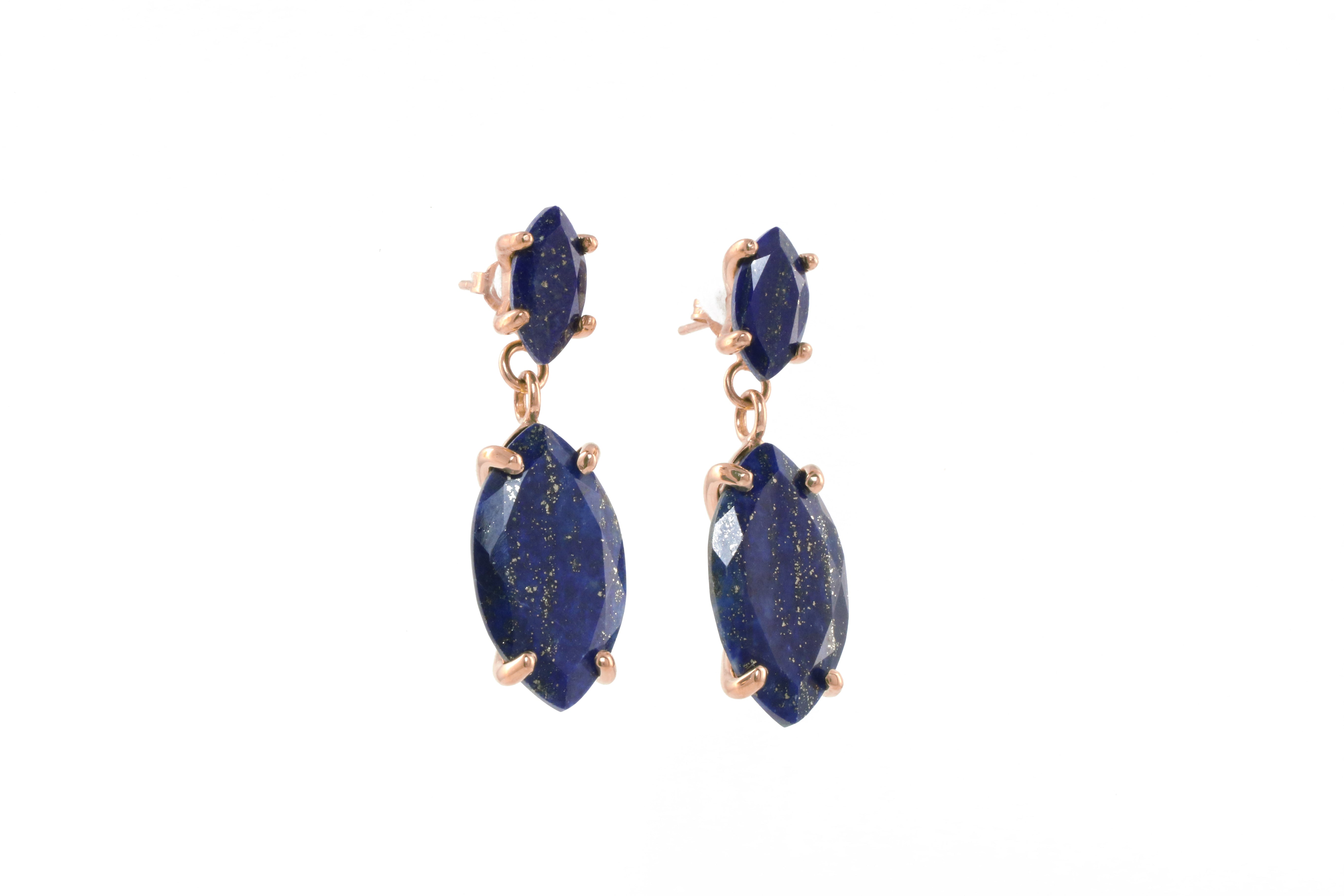 Glamorous Lapis Lazuli Gold Earrings Earrings Anemone Jewelry