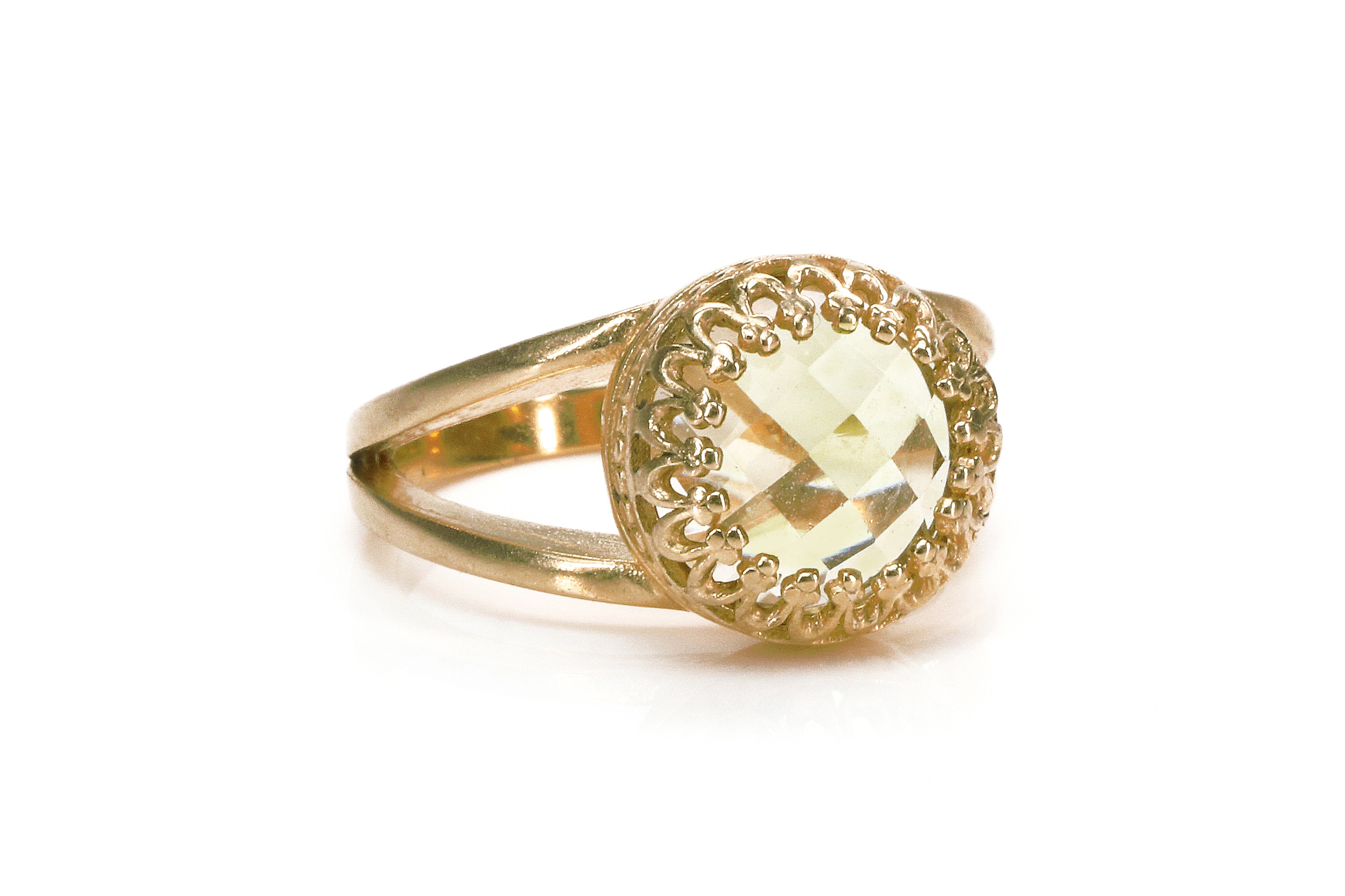 Lemon Quartz in 14K Rose Gold-filled Ring Rings Anemone Jewelry