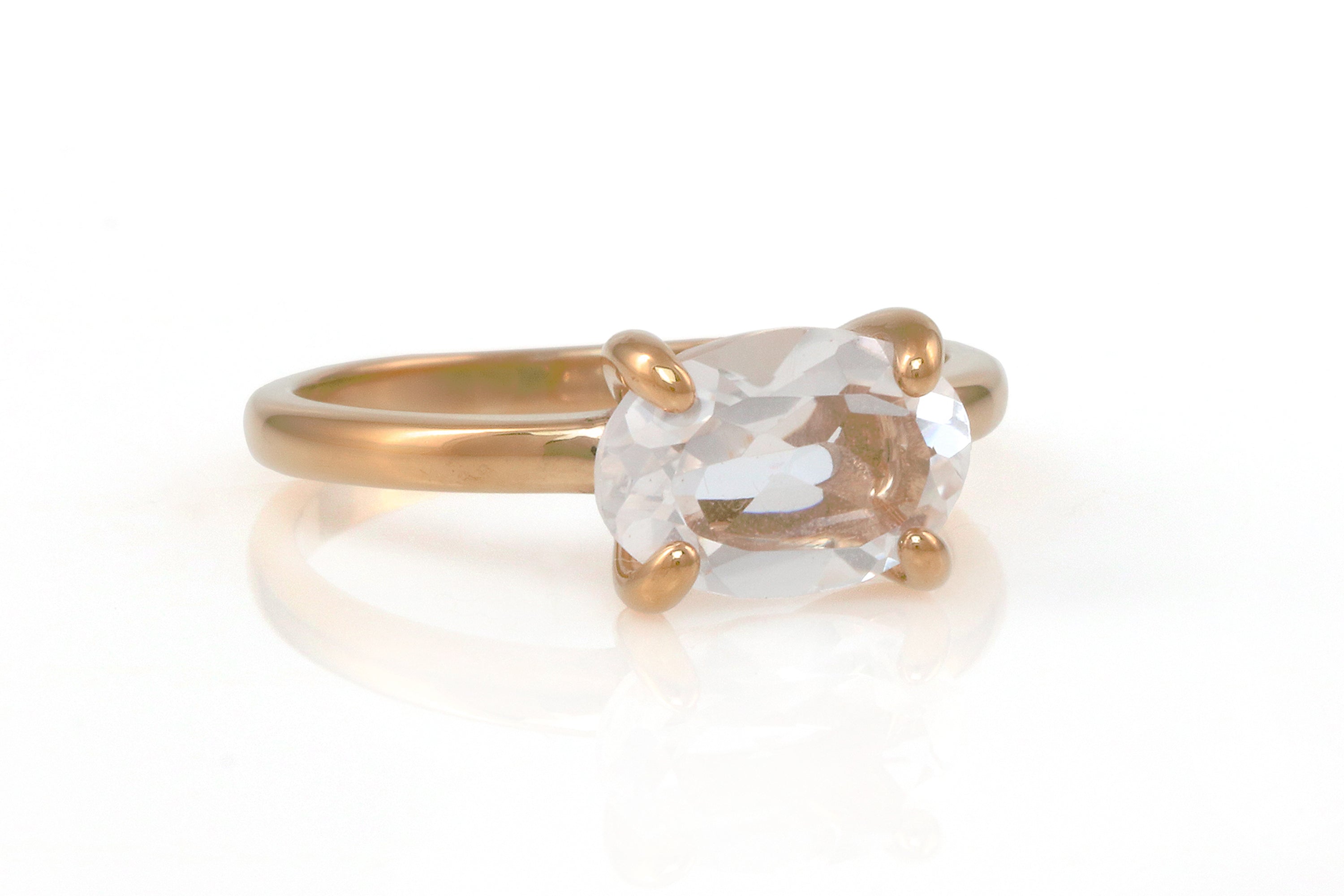 Unique Clear Quartz Ring in 14K Gold-filled Band Rings Anemone Unique