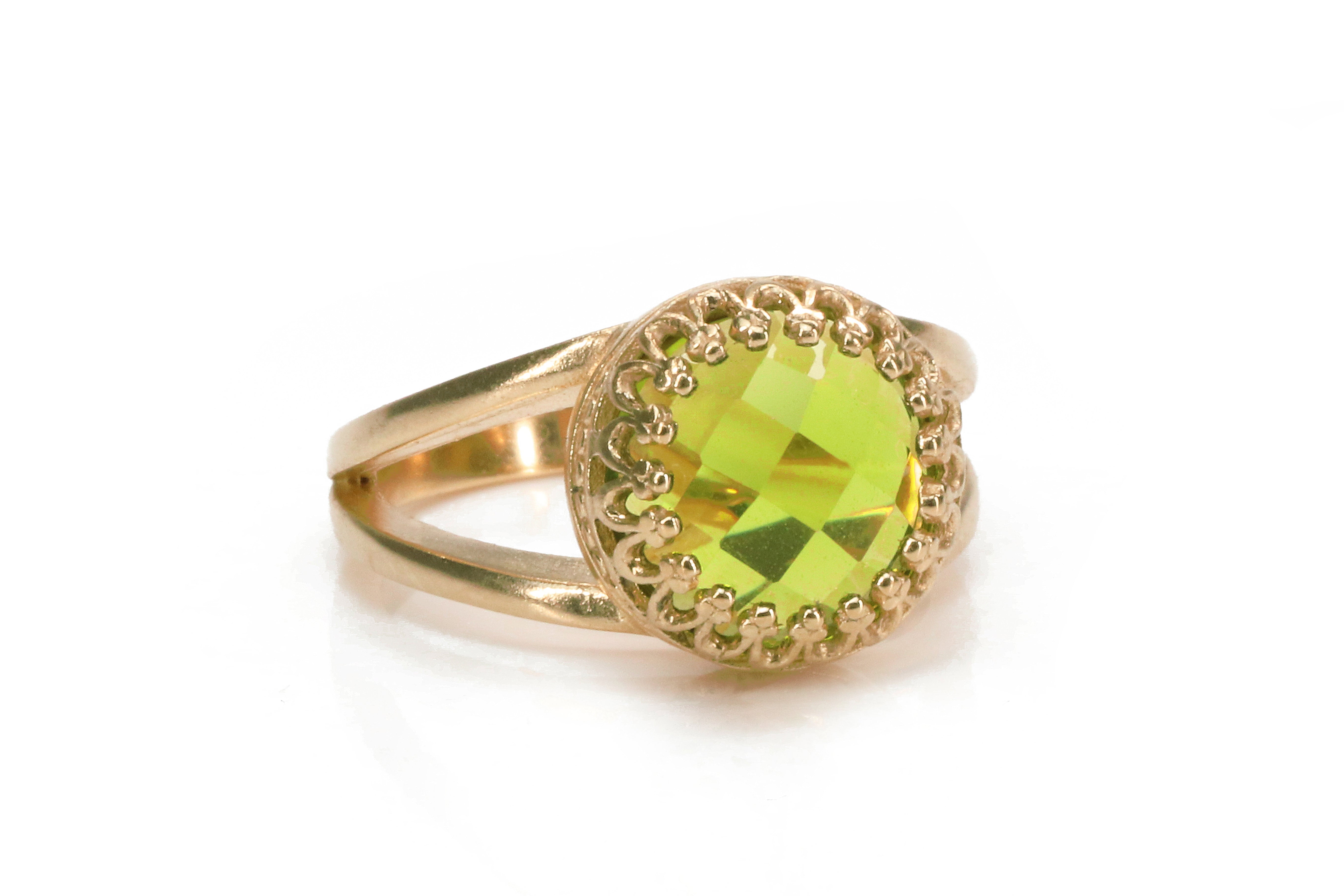 Delicate Peridot Ring in 14k Gold Rings Anemone Jewelry