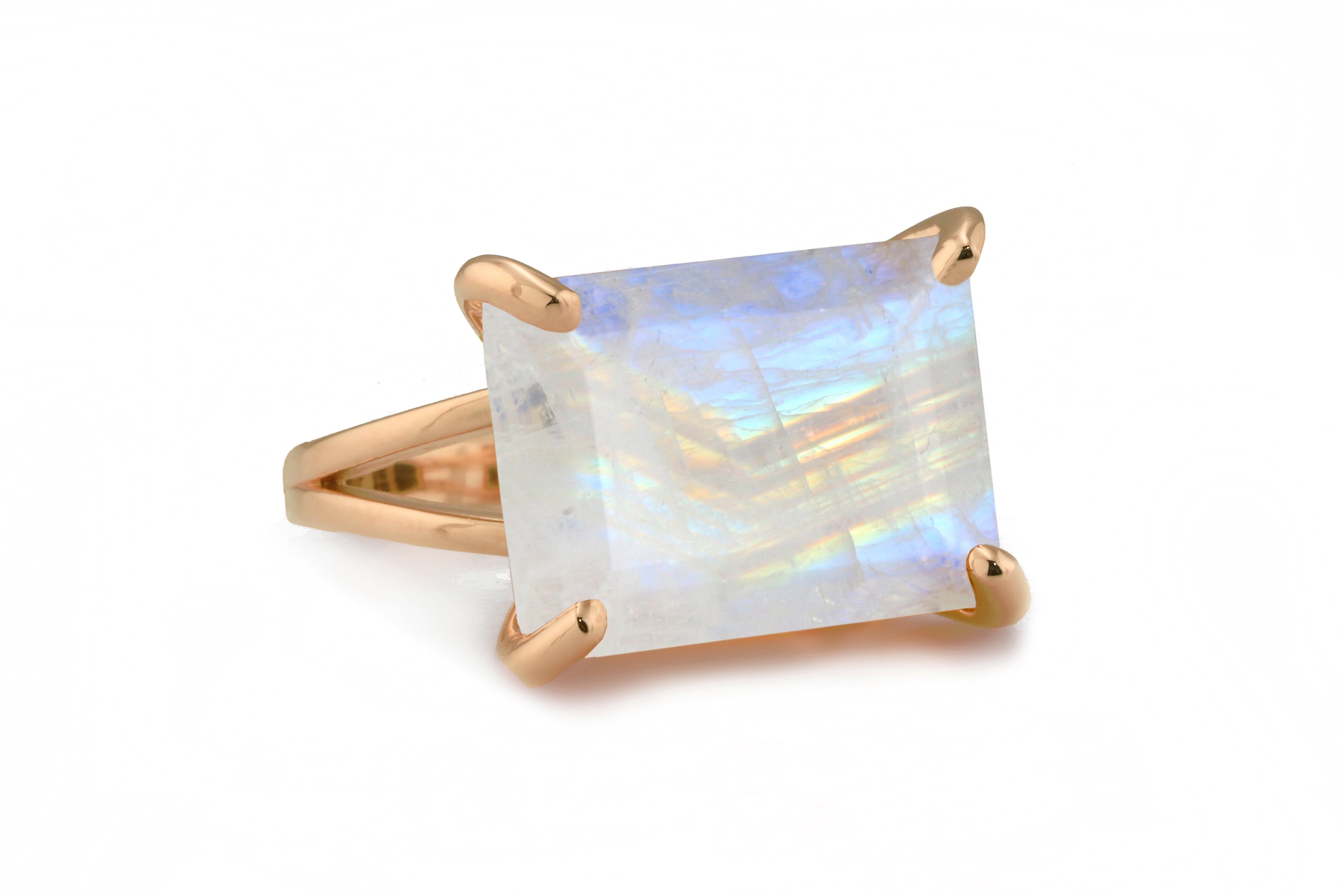 Moonstone Ring in 14k Rose Gold Rings Anemone Jewelry