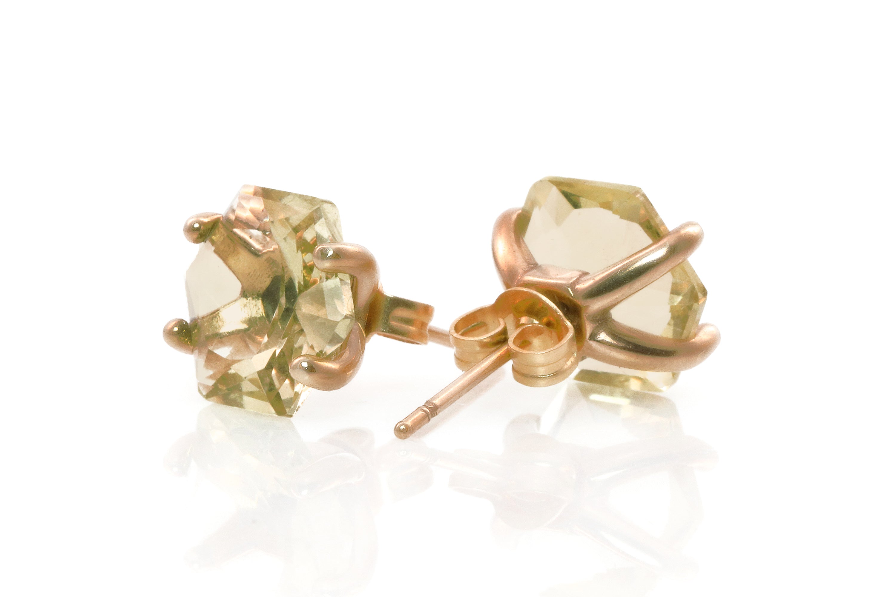 Artisan Lemon Quartz 14k Gold Earrings Earrings Anemone Unique