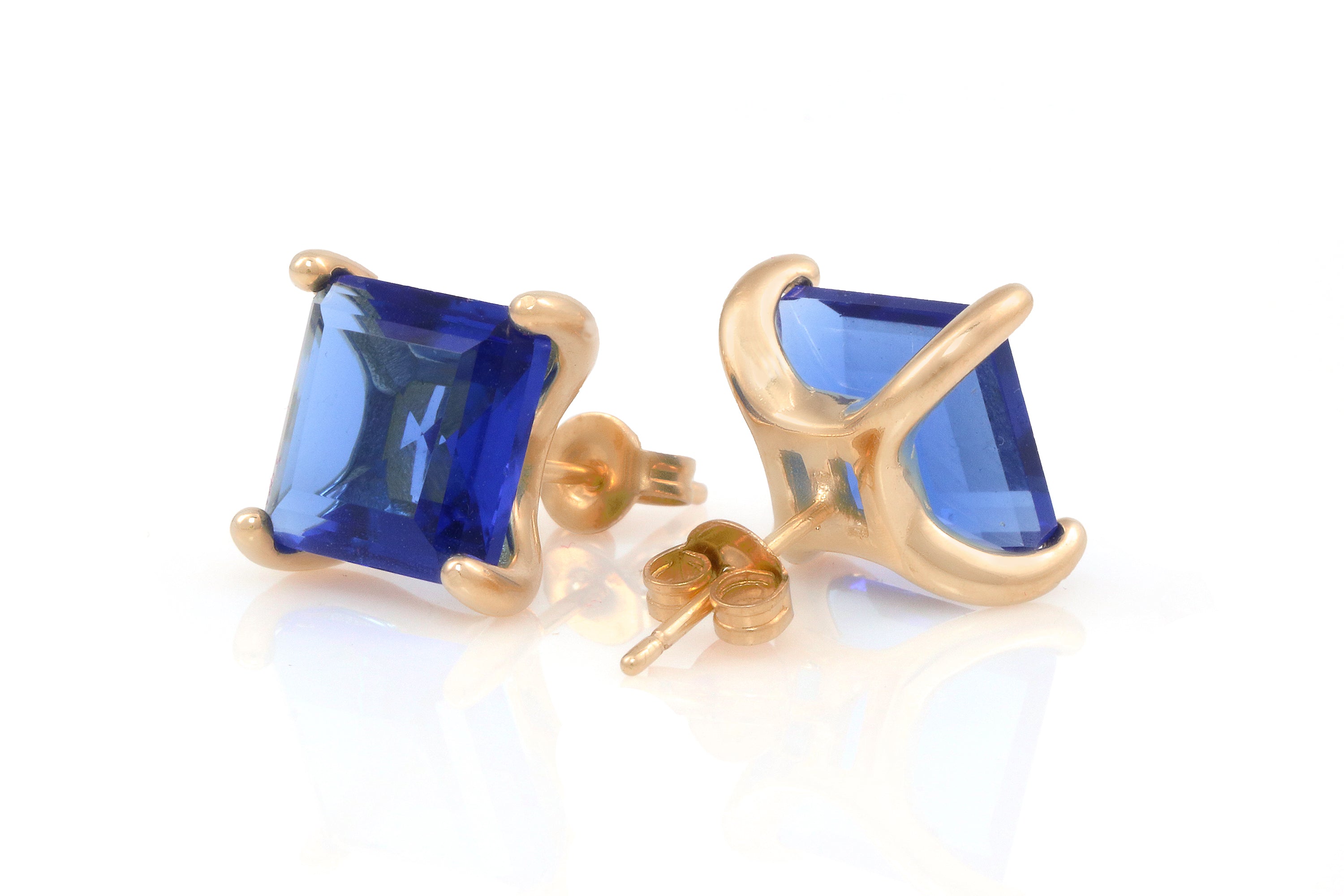 Striking Gold Filled Sapphire Earrings Earrings Anemone Unique