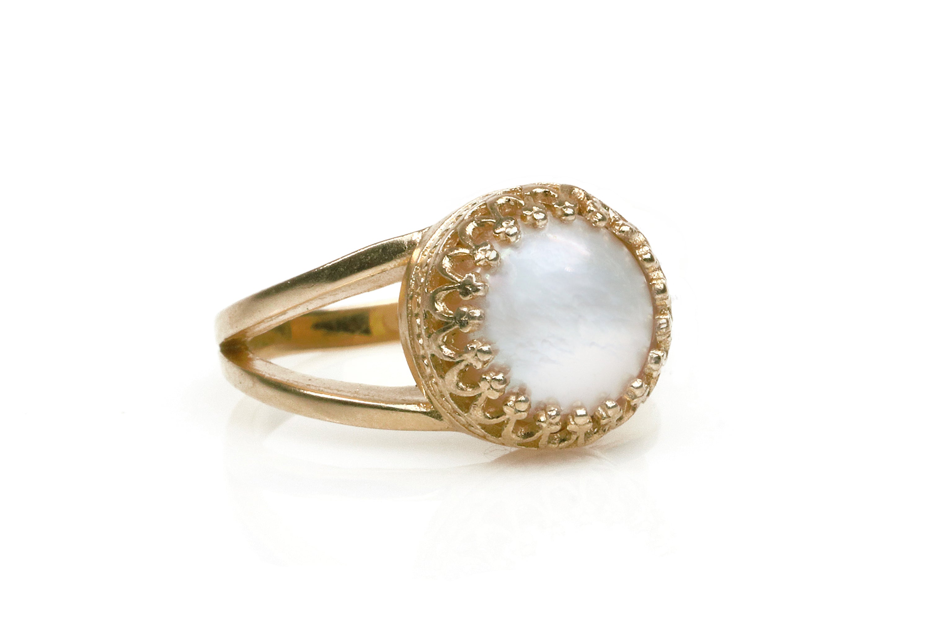 Pearl Ring in 14k Rose Gold Rings Anemone Jewelry