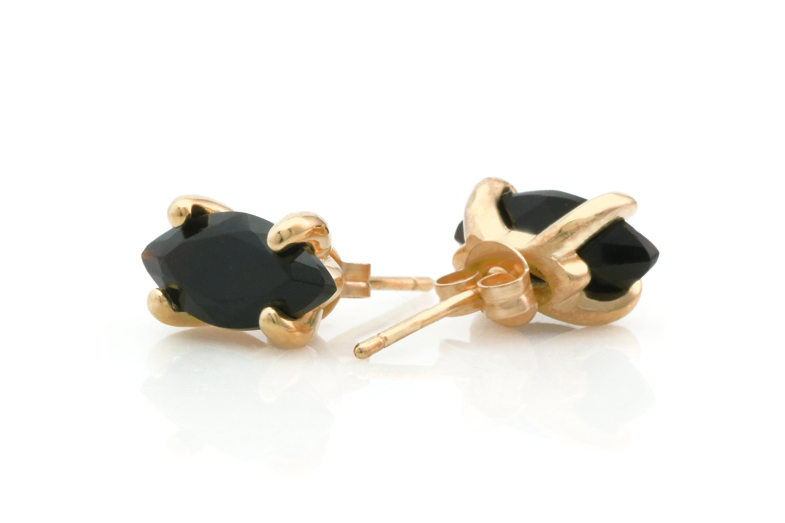Glamorous Black Onyx Gold Earrings Earrings Anemone Unique