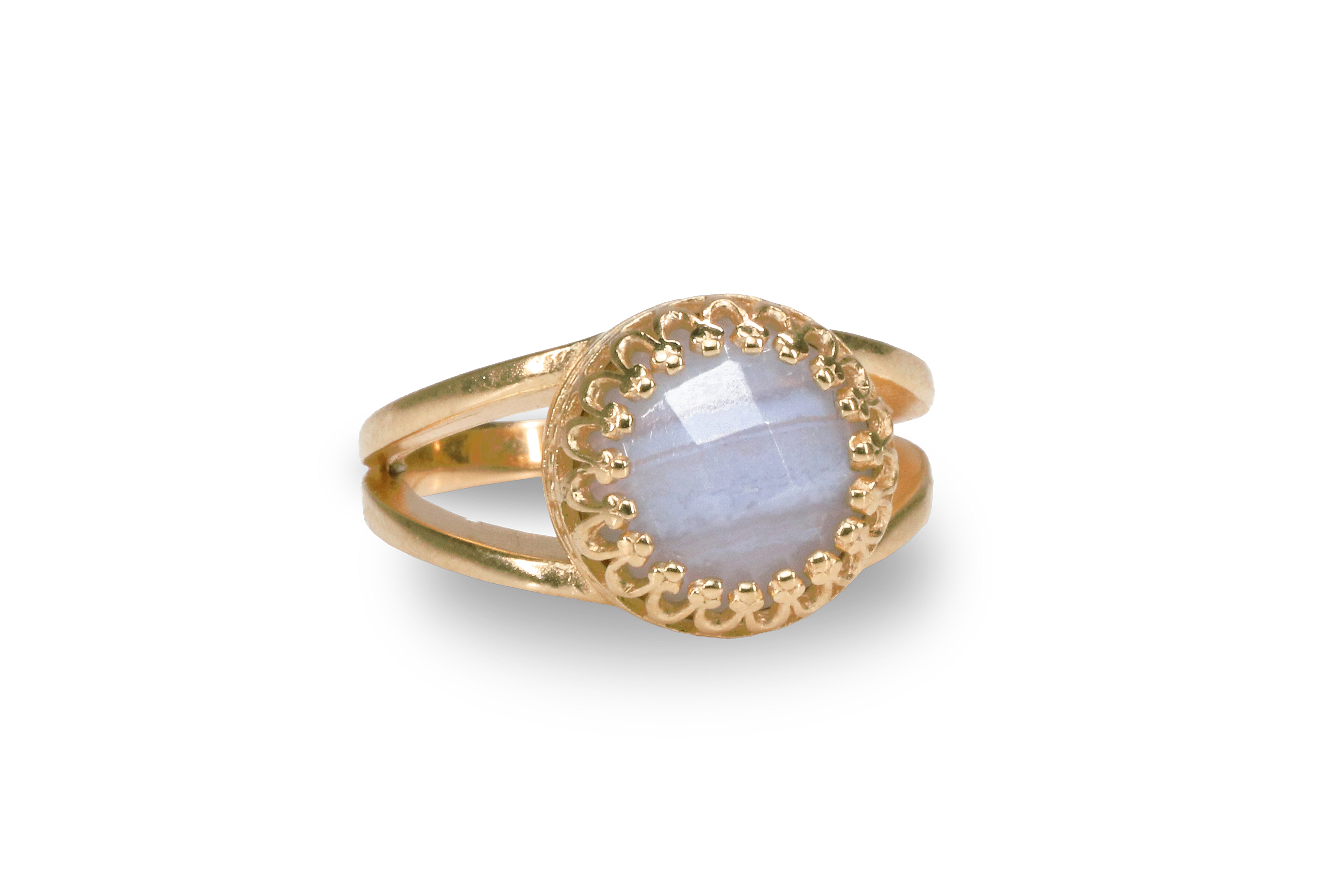 Blue Lace Agate in 925 Sterling Silver Rings Anemone Jewelry