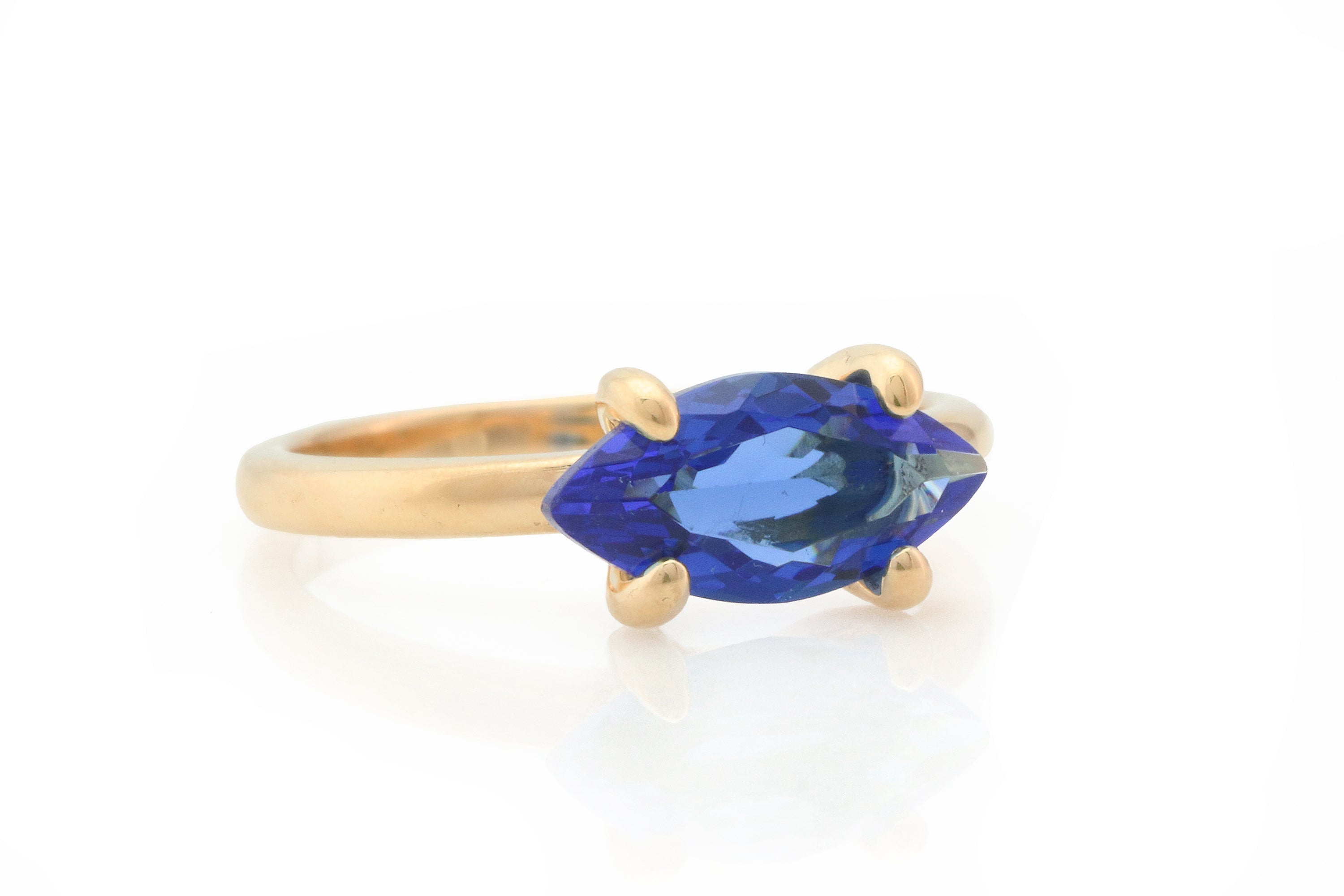 Marquise Blue Sapphire Gold Filled Ring Rings Anemone Unique