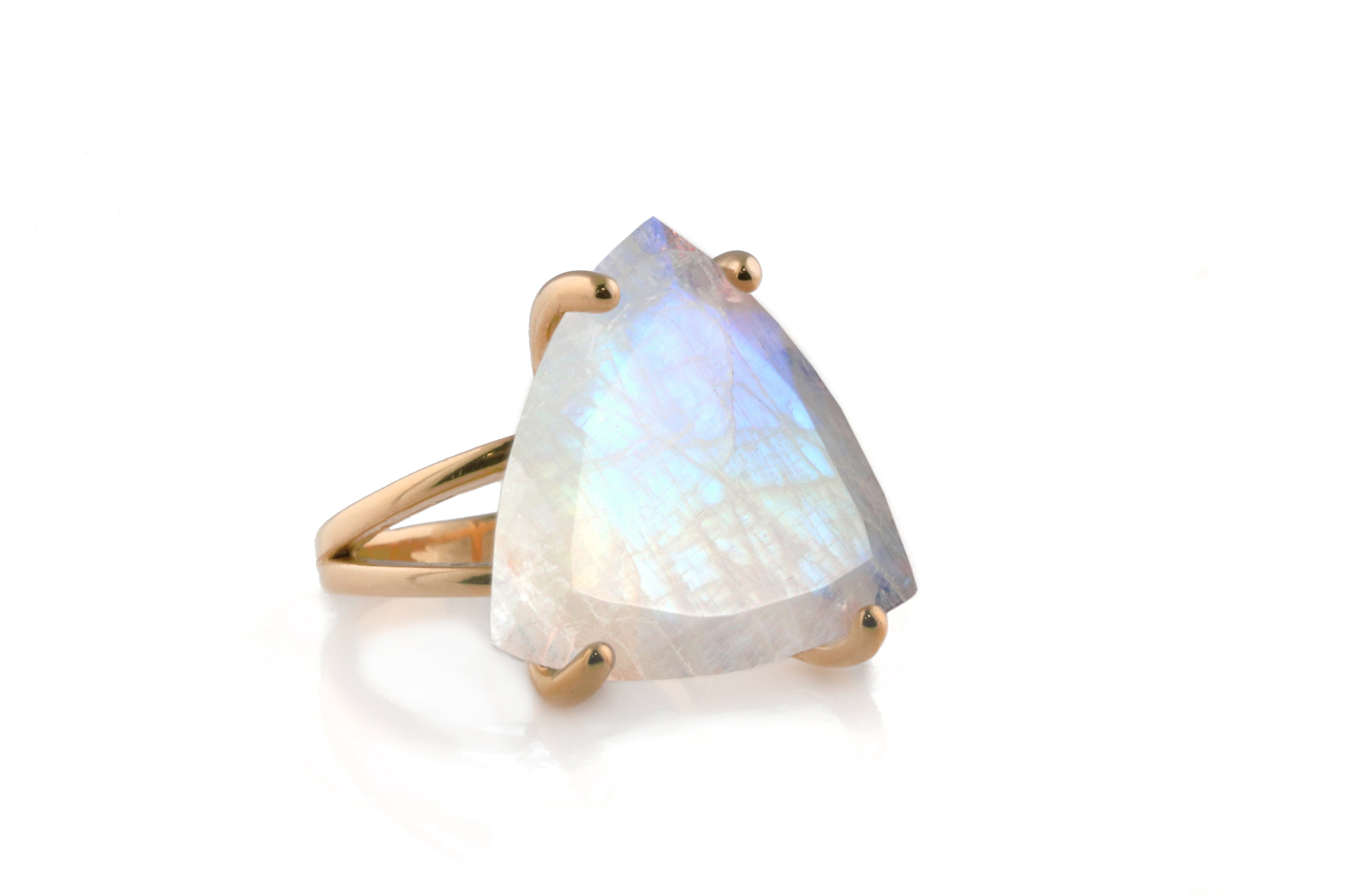 Moonstone Rings for Women in 14k Rose Gold Rings Anemone Jewelry