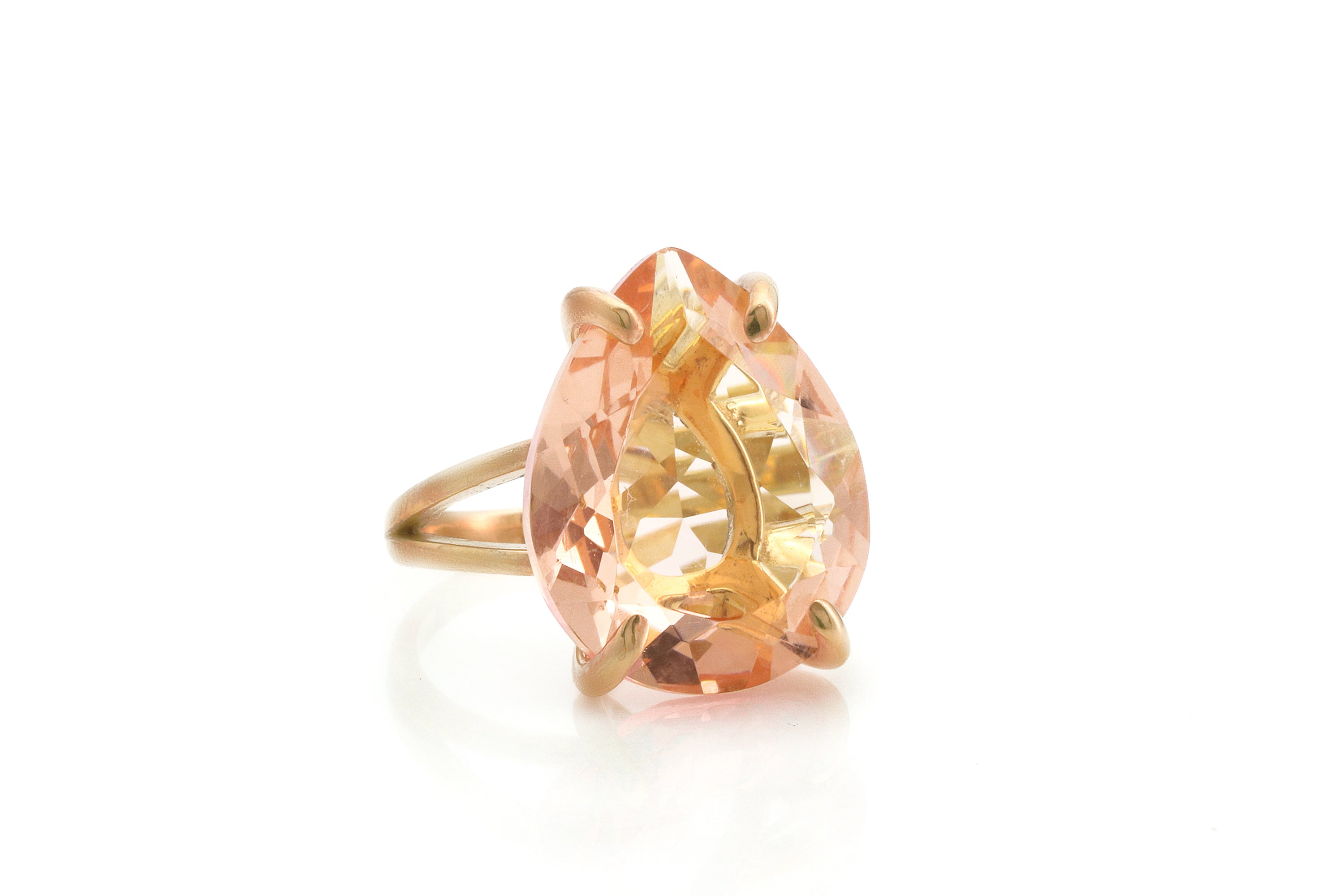 Pear Morganite Gold Filled Ring Rings Anemone Jewelry