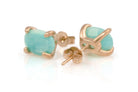 Delicate Oval Amazonite Gold Earrings Earrings Anemone Unique