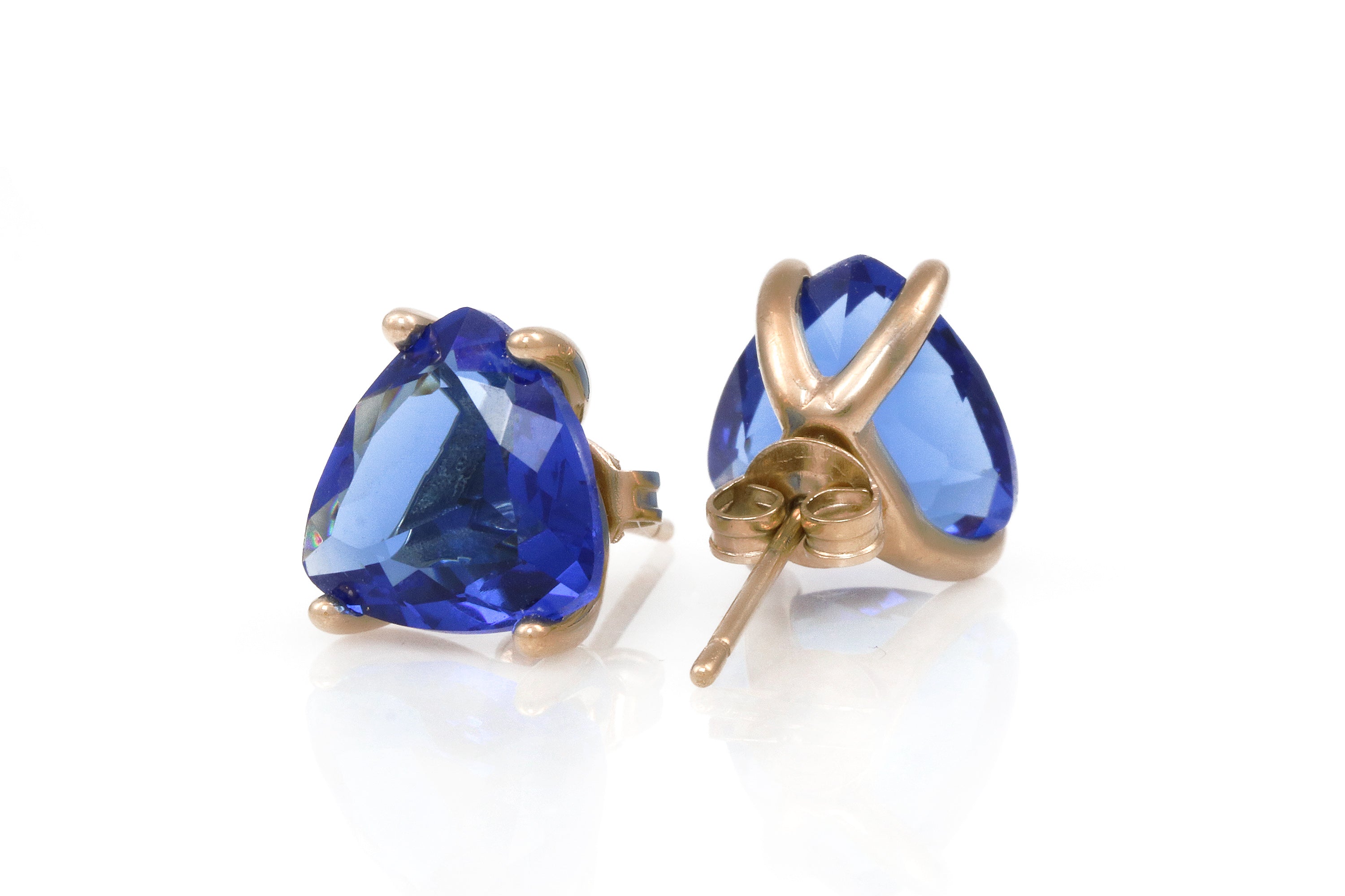 Sapphire Statement Gold Stud Earrings Earrings Anemone Unique