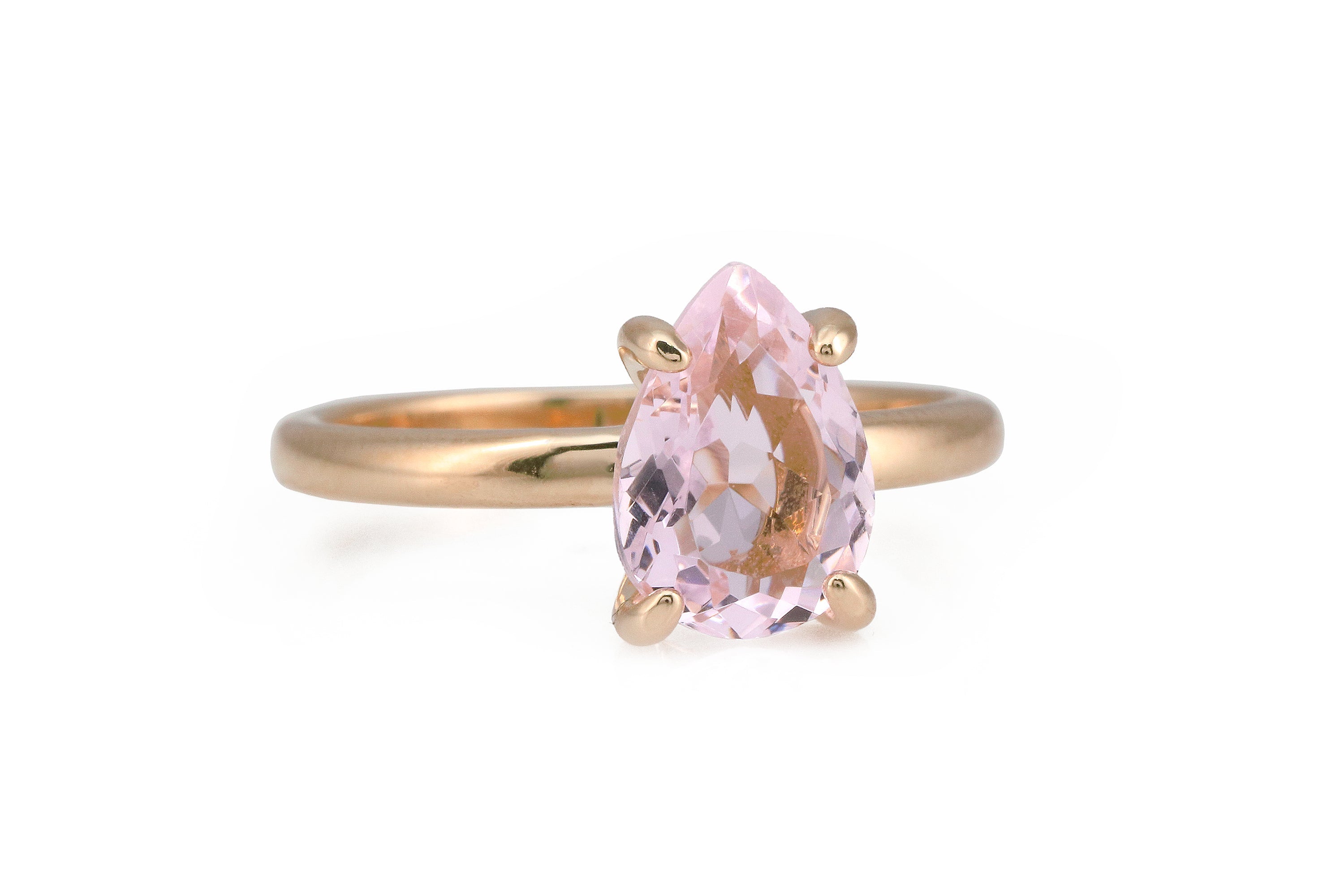 Teardrop Rose Quartz Ring in 14k Gold Filled Band Rings Anemone Unique