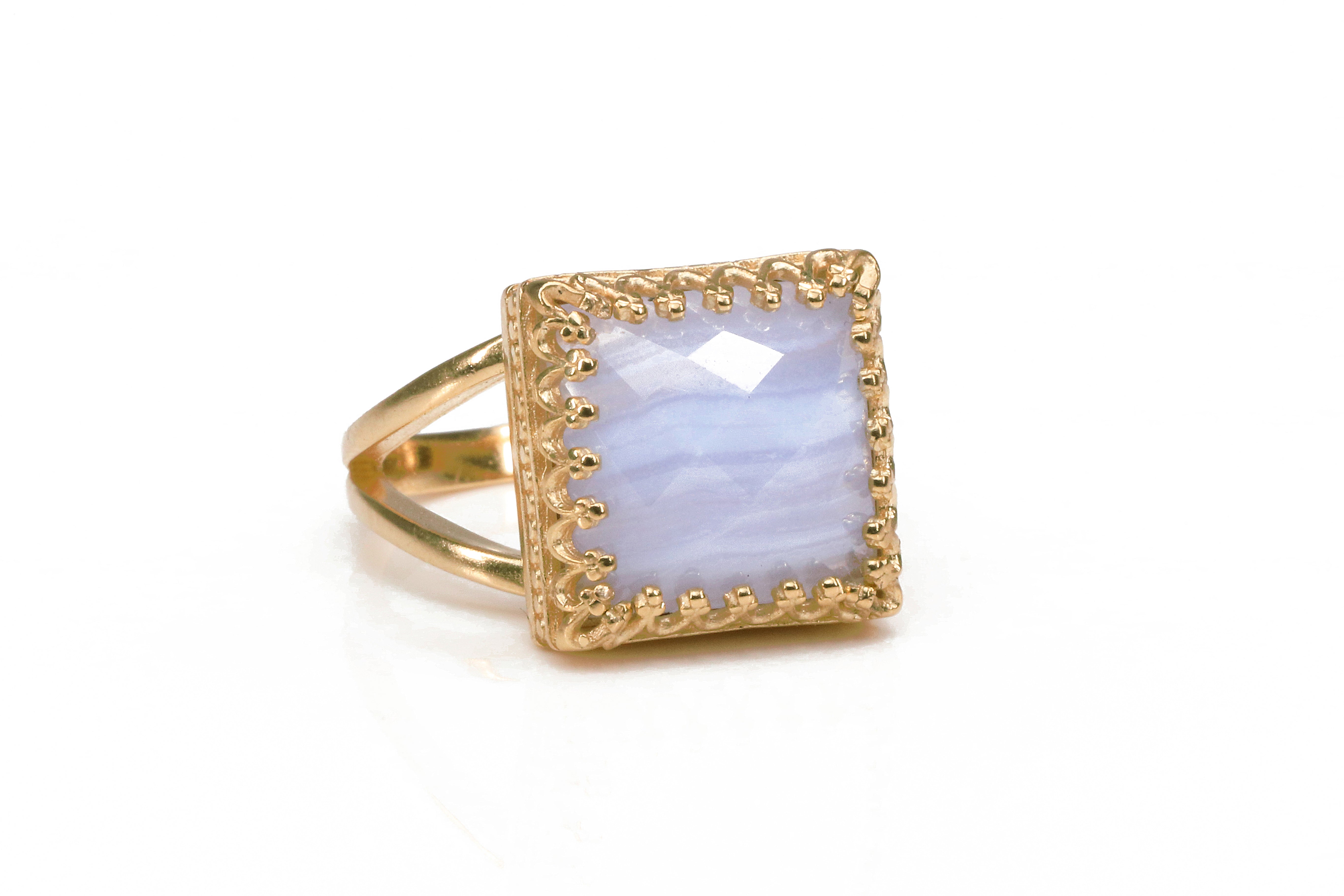 Stunning Lace Agate in 14k Gold-filled Band Rings Anemone Jewelry