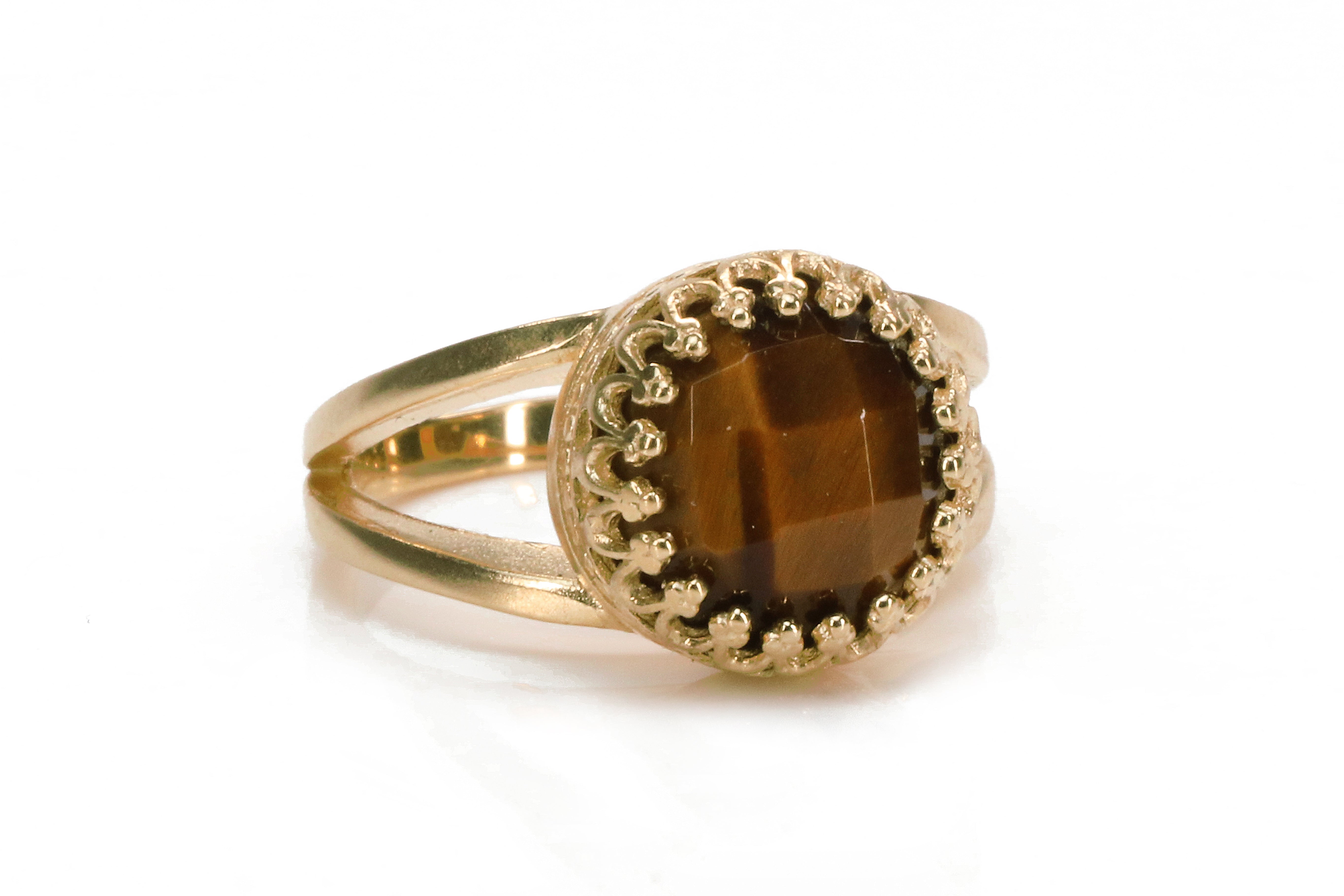 Stackable Dainty Tiger Eye 14k Gold Filled Ring Rings Anemone Jewelry