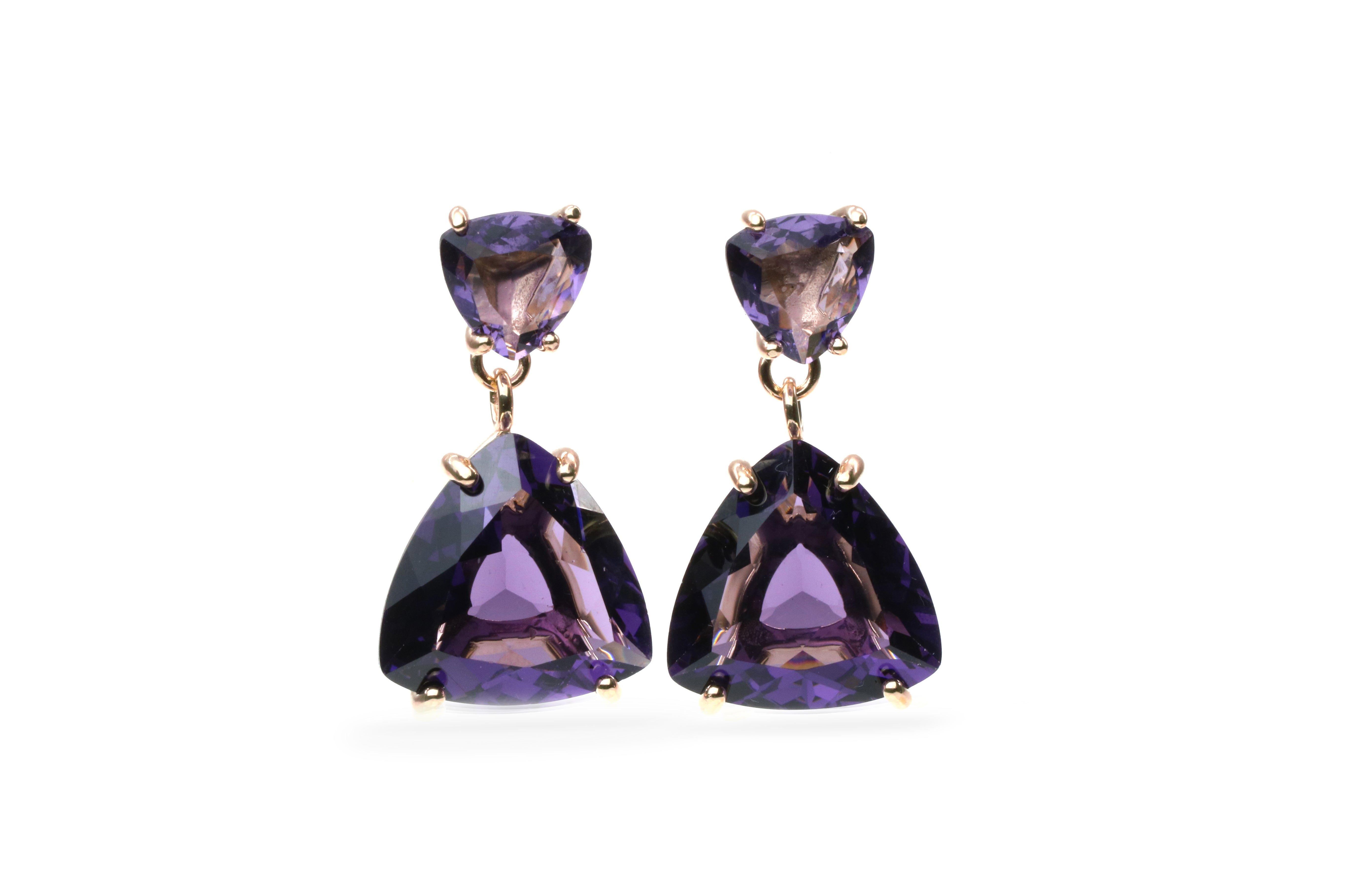 Custom Multi Stone Amethyst Earrings Earrings Anemone Jewelry