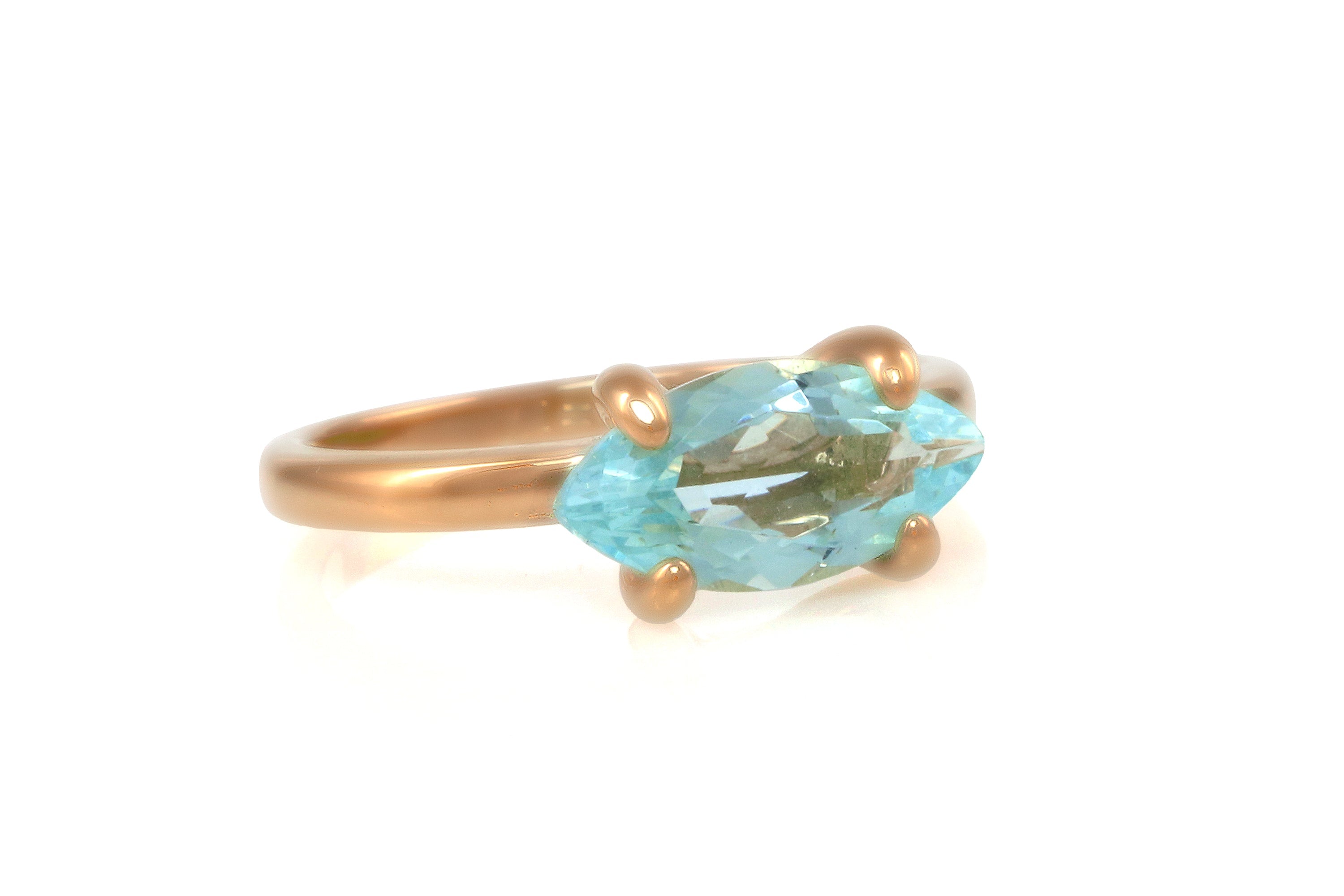 Lustrous Blue Topaz Gold Ring Rings Anemone Unique