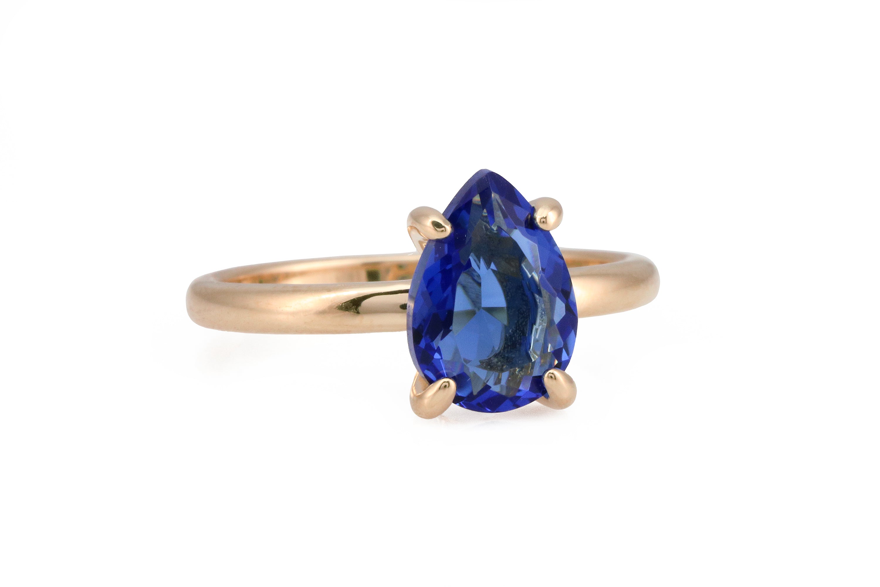 Charming Sapphire Ring in Thin Gold Band Rings Anemone Unique