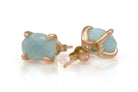 Oval Aquamarine Gold Stud Earrings Earrings Anemone Unique