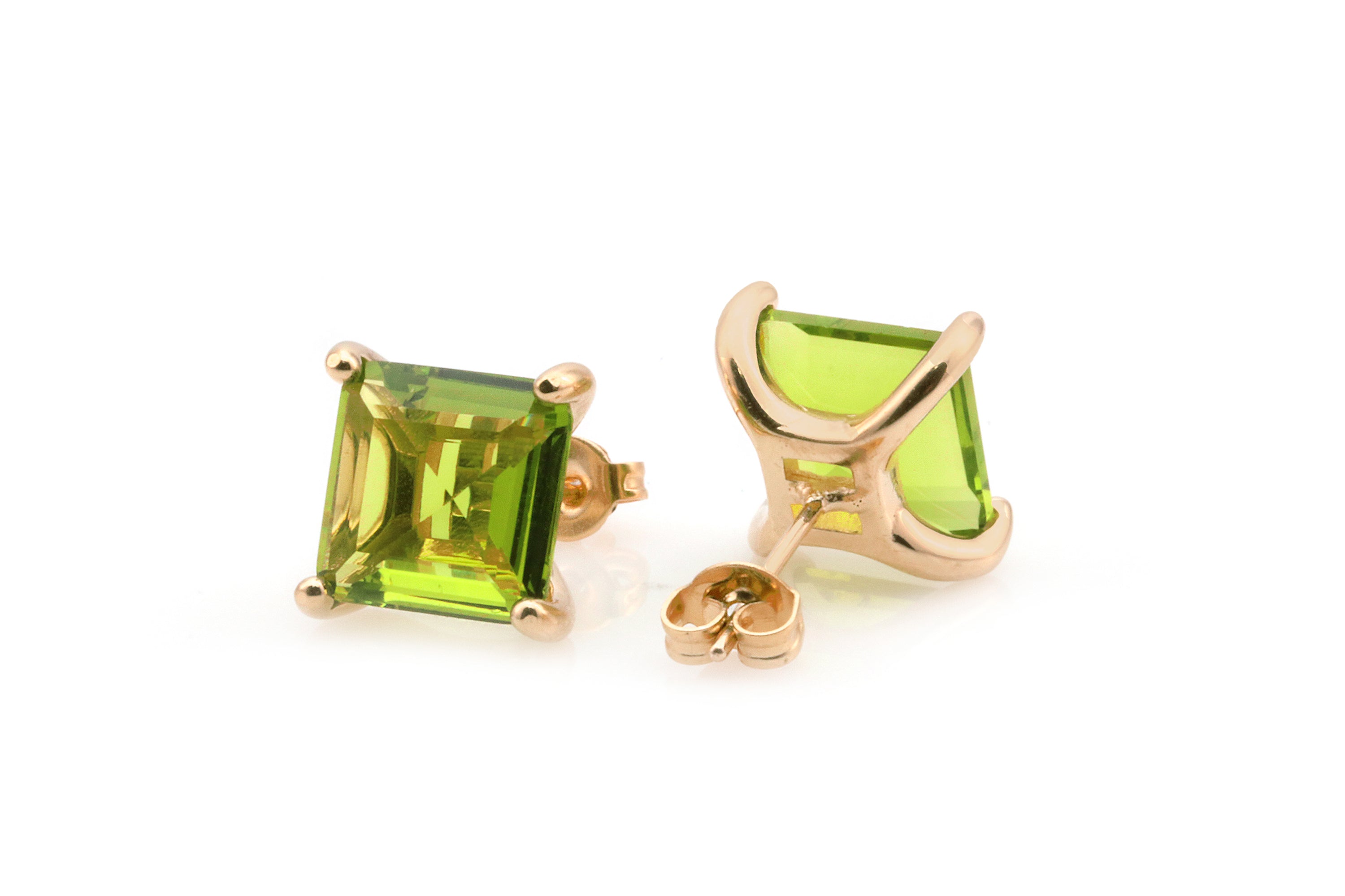 Lush Peridot Stud Earrings in Gold Earrings Anemone Unique