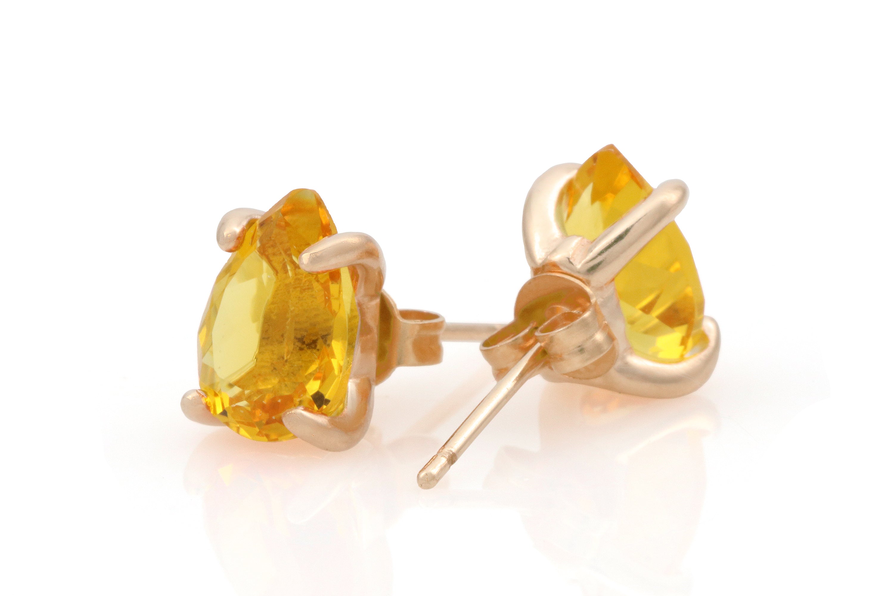 Delicate Pear Yellow Gold Citrine Earrings Earrings Anemone Unique
