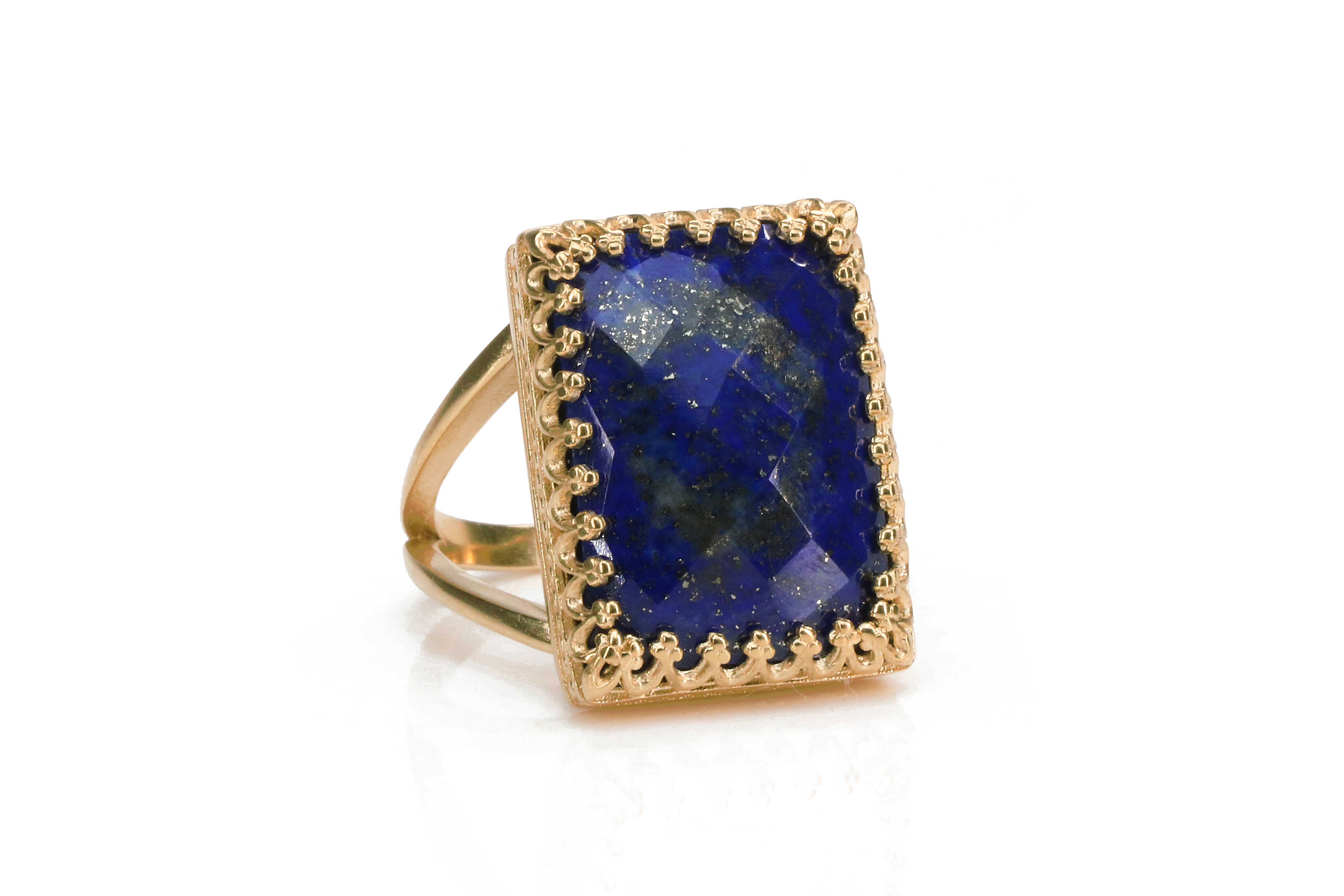 13x18mm Lapis Lazuli in 14k Gold-filled Ring Band Rings Anemone Jewelry