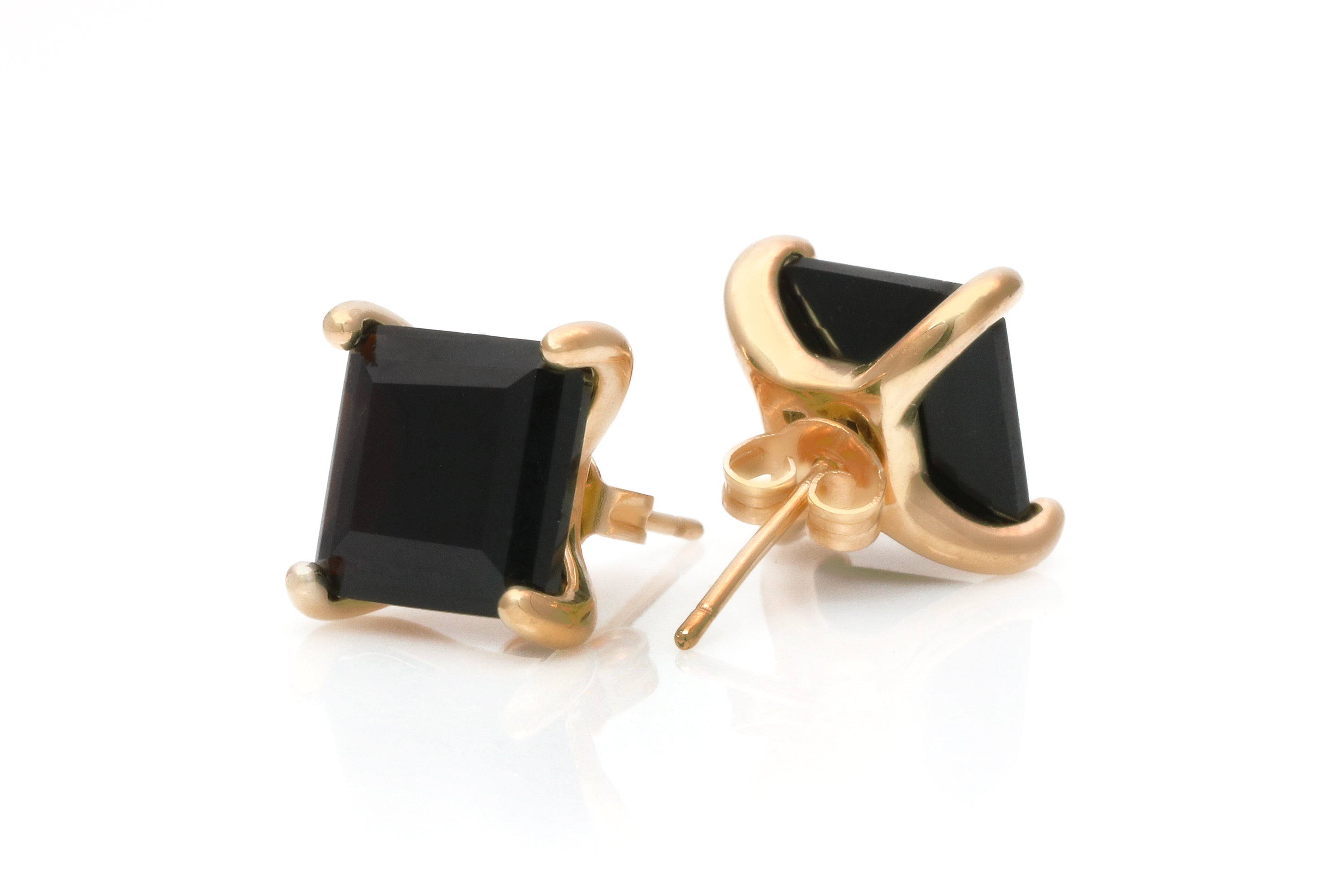 Simple Black Onyx Gold Earrings Earrings Anemone Unique