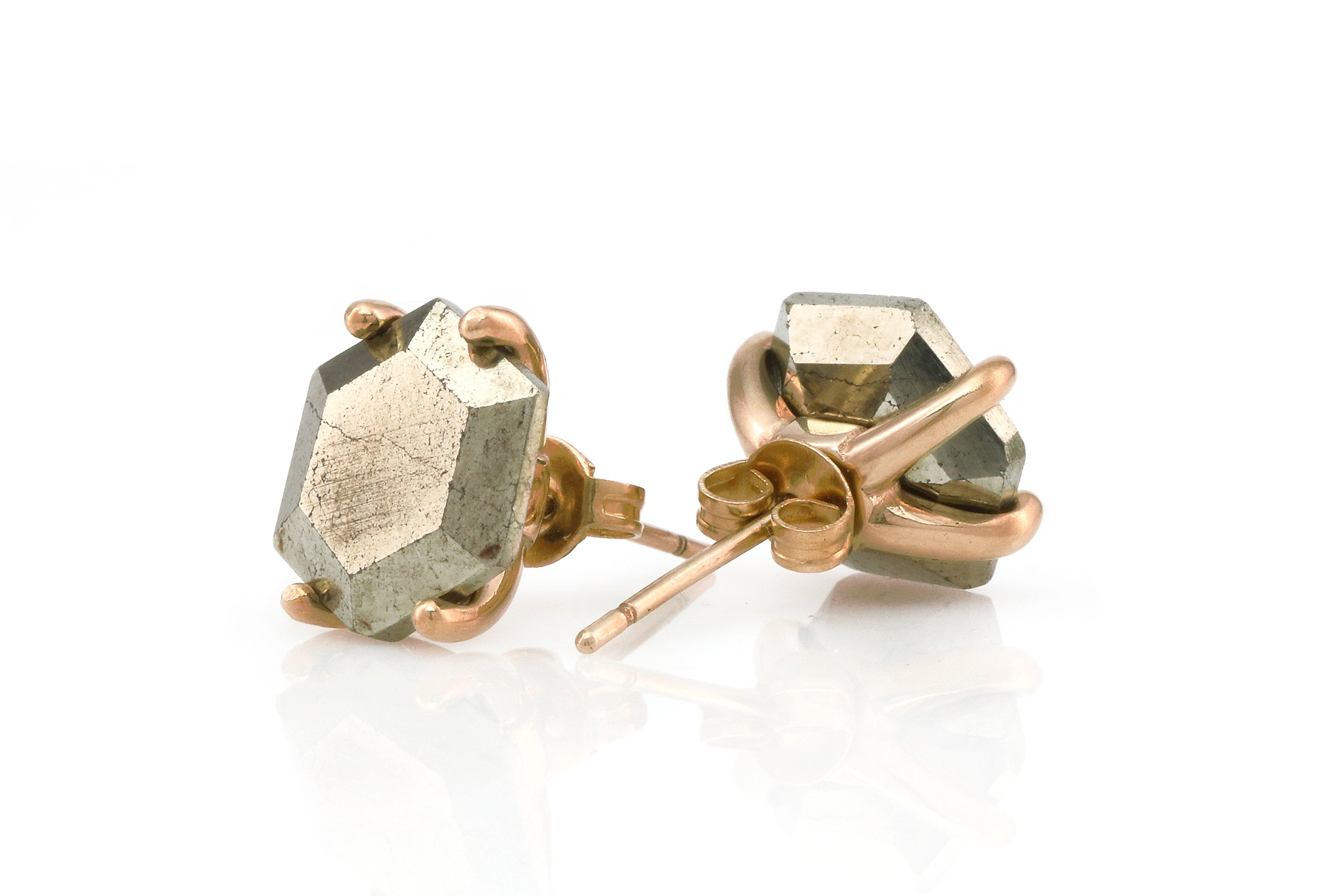 Alluring Iron Pyrite Gold Earrings Earrings Anemone Unique