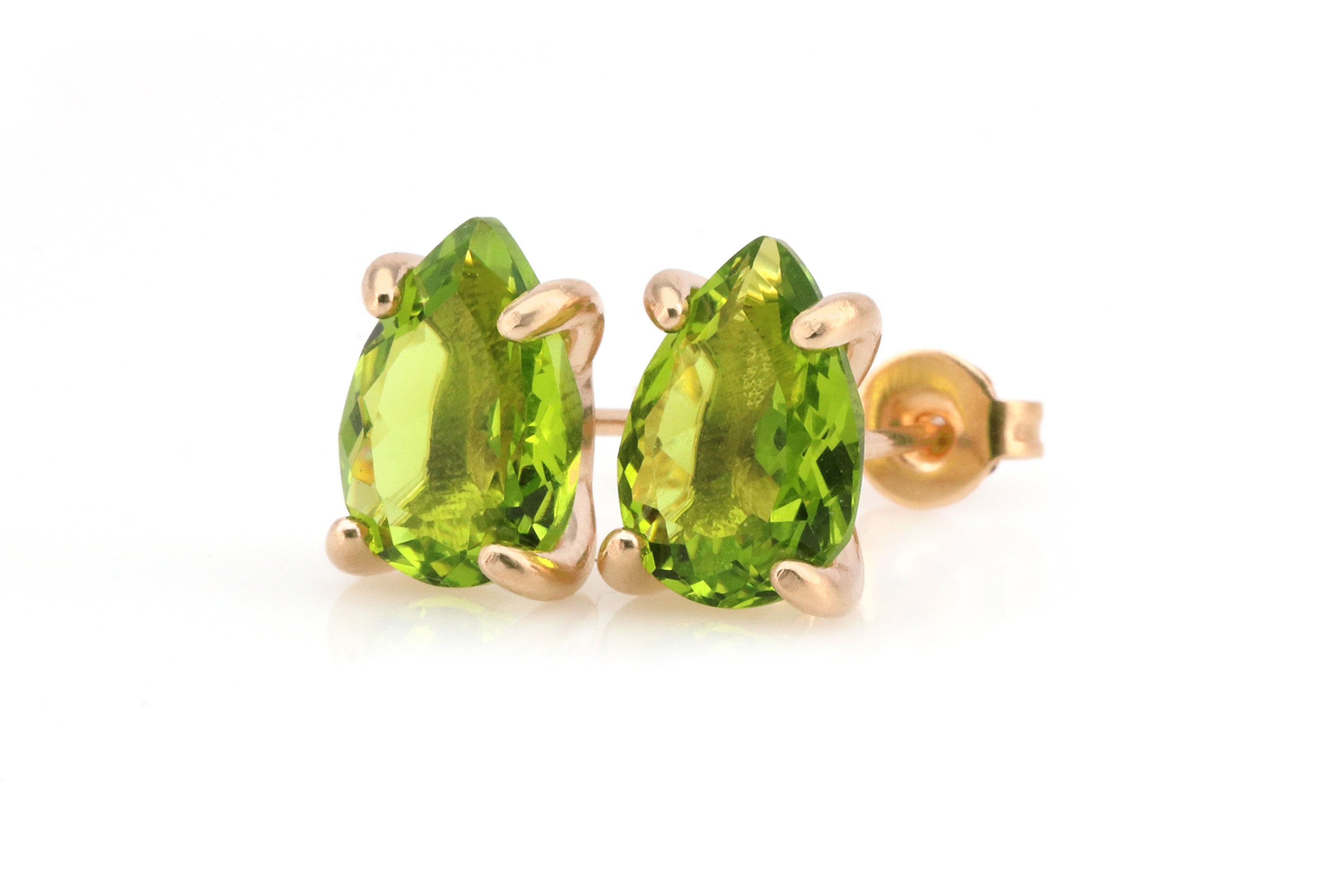 Sterling Silver Peridot Stud Earrings Earrings Anemone Unique