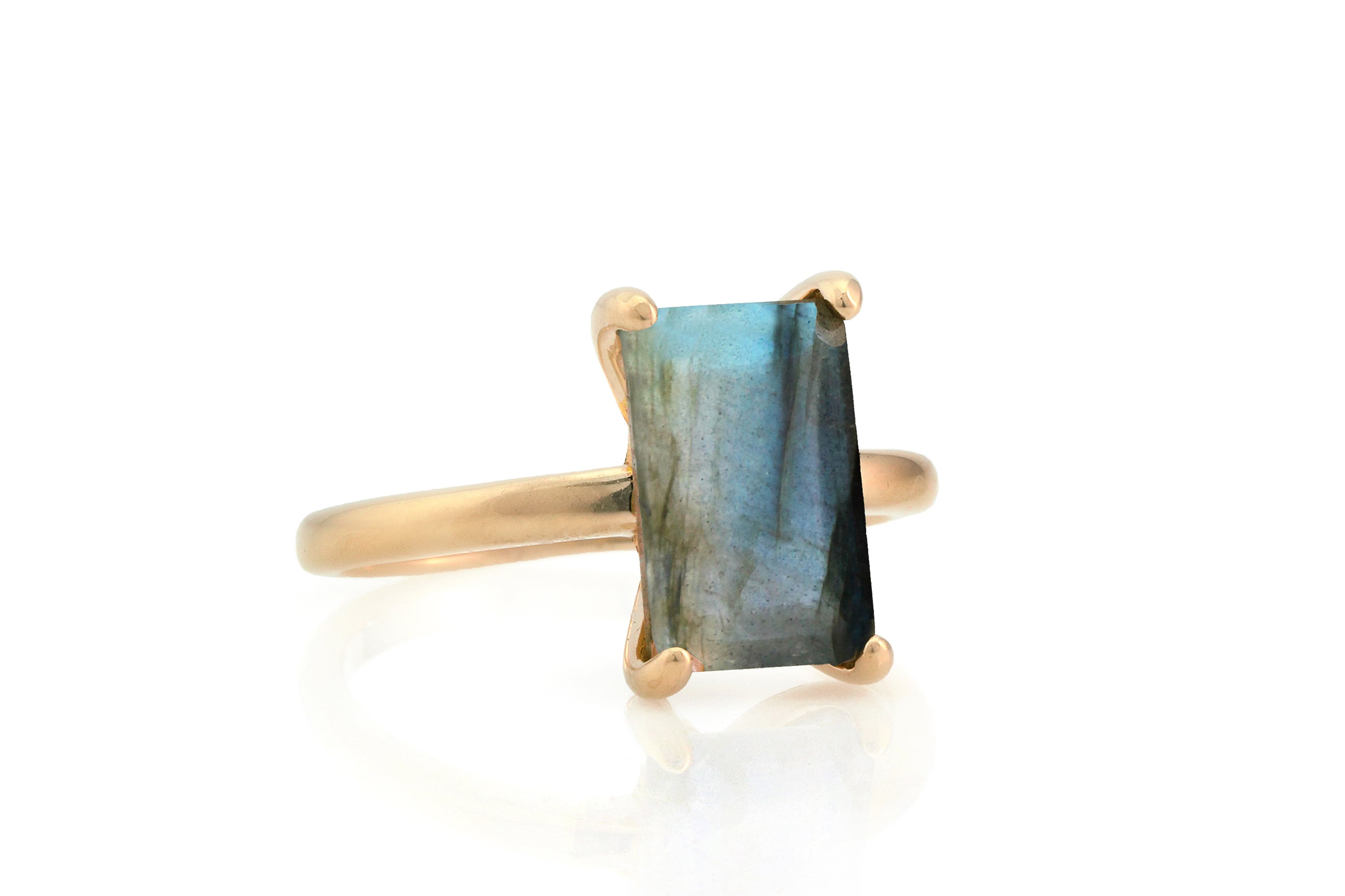 14k Yellow Gold Vintage Labradorite Ring Rings Anemone Unique